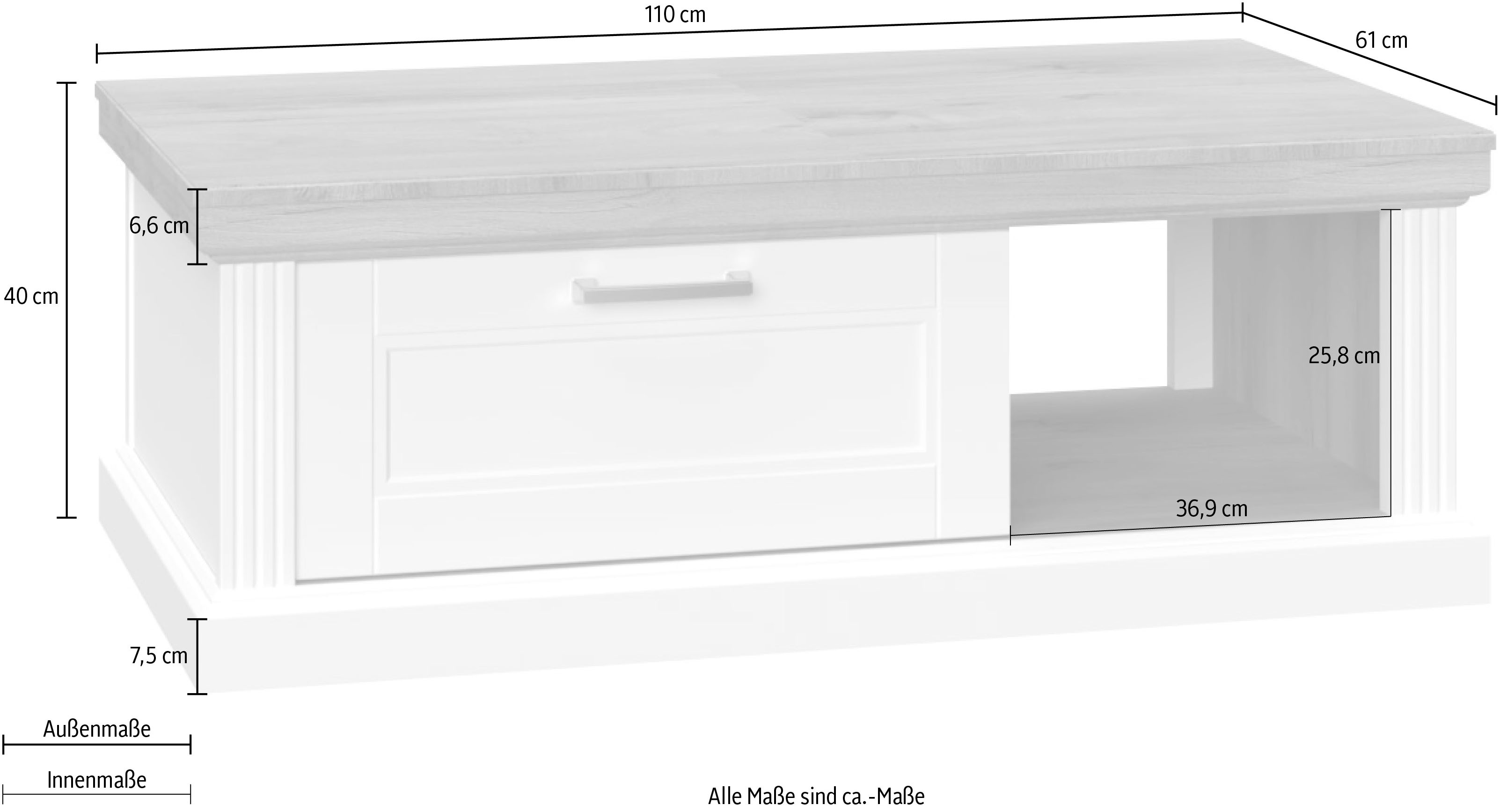 Thumbnail - Home affaire Couchtisch "Tara", lackiert mit wasserbasiertem UV-Lack, mit Soft-Close-Funktion