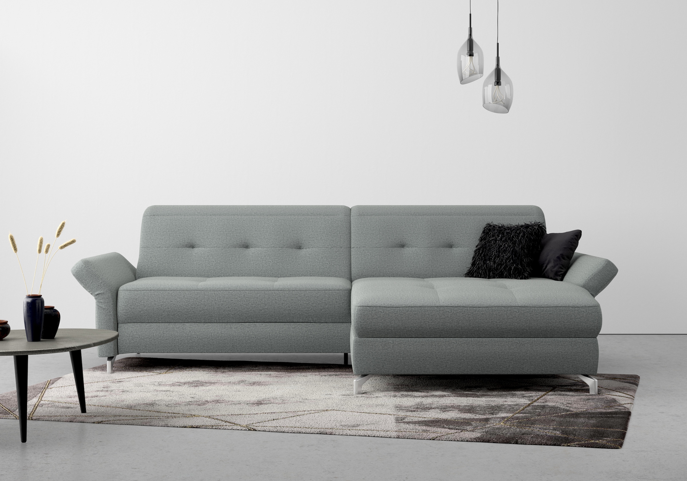 Home affaire Ecksofa "Maredo L-Form" Federkern, wahlweise auch mit Kopfteil günstig online kaufen