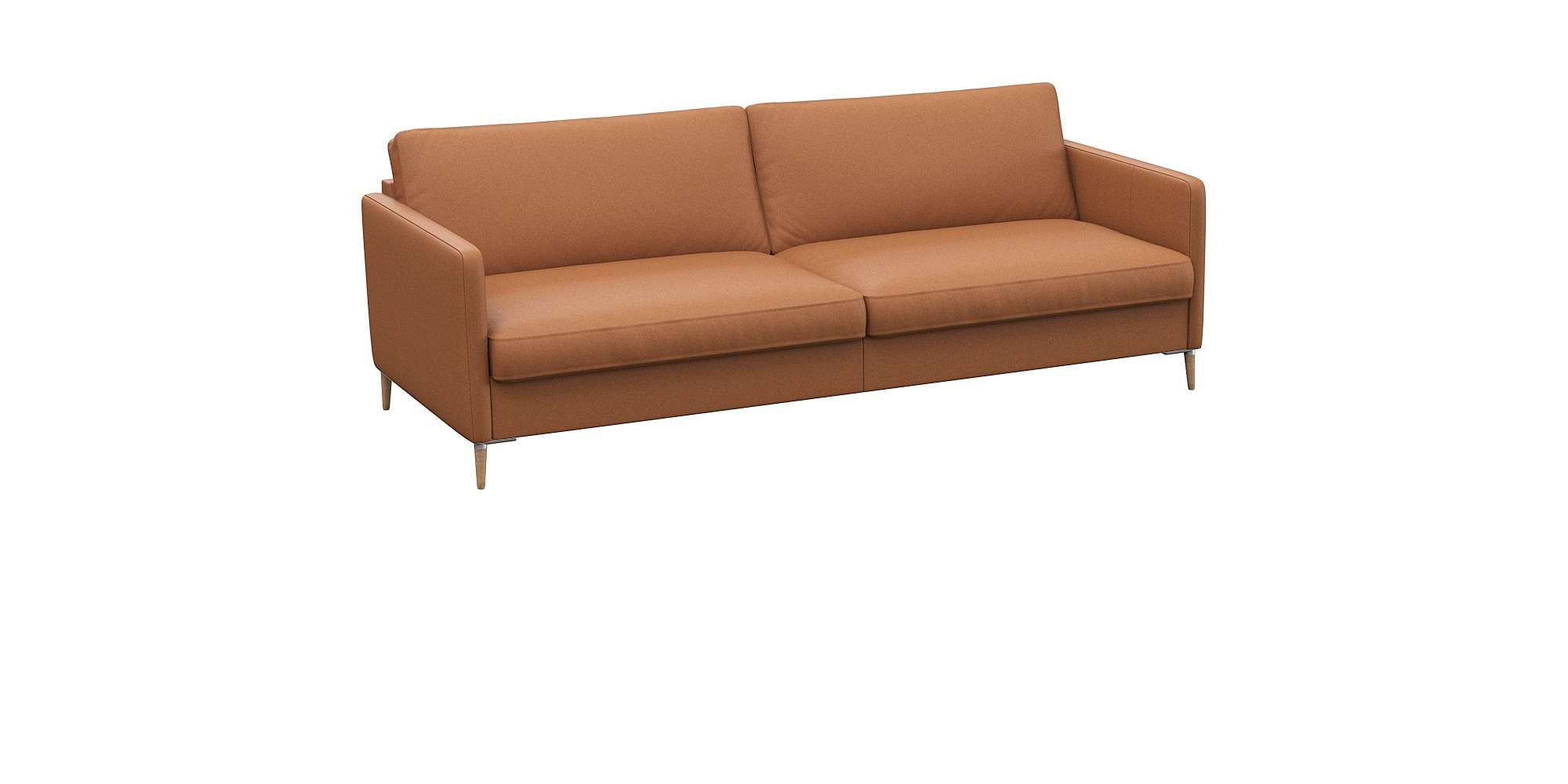 FLEXLUX 3-Sitzer »Fiore, super Sitzkomfort durch Kaltschaum im Sitz«, schmale Armlehnen, Füße Alu+ Eiche