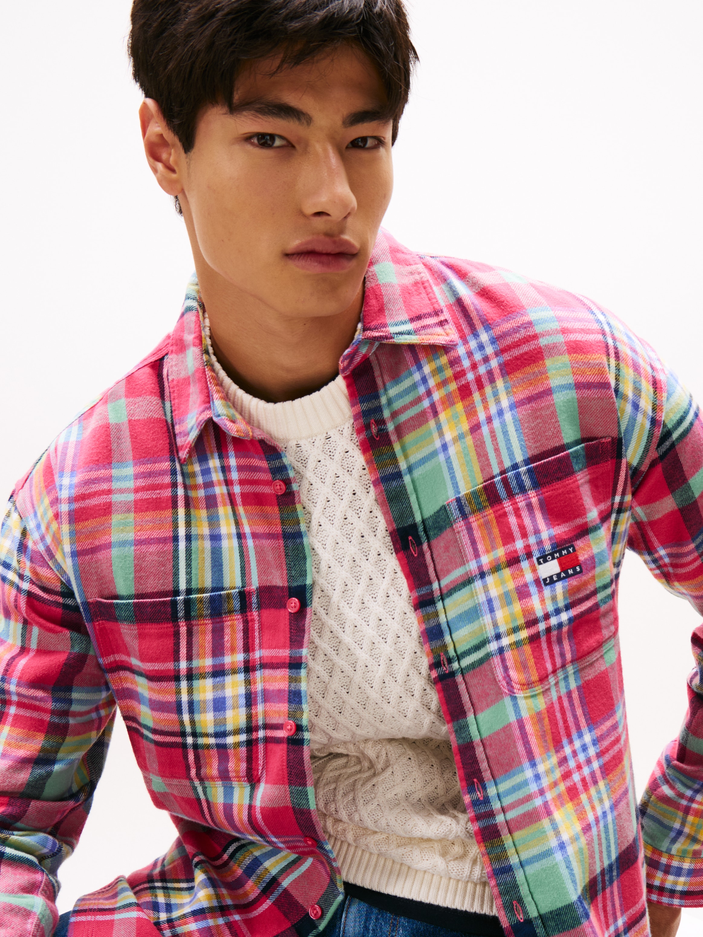 Tommy Jeans Hemdjacke »TJM UTILITY FLANNEL OVERSHIRT«, Oversized Fit, Baumwolle