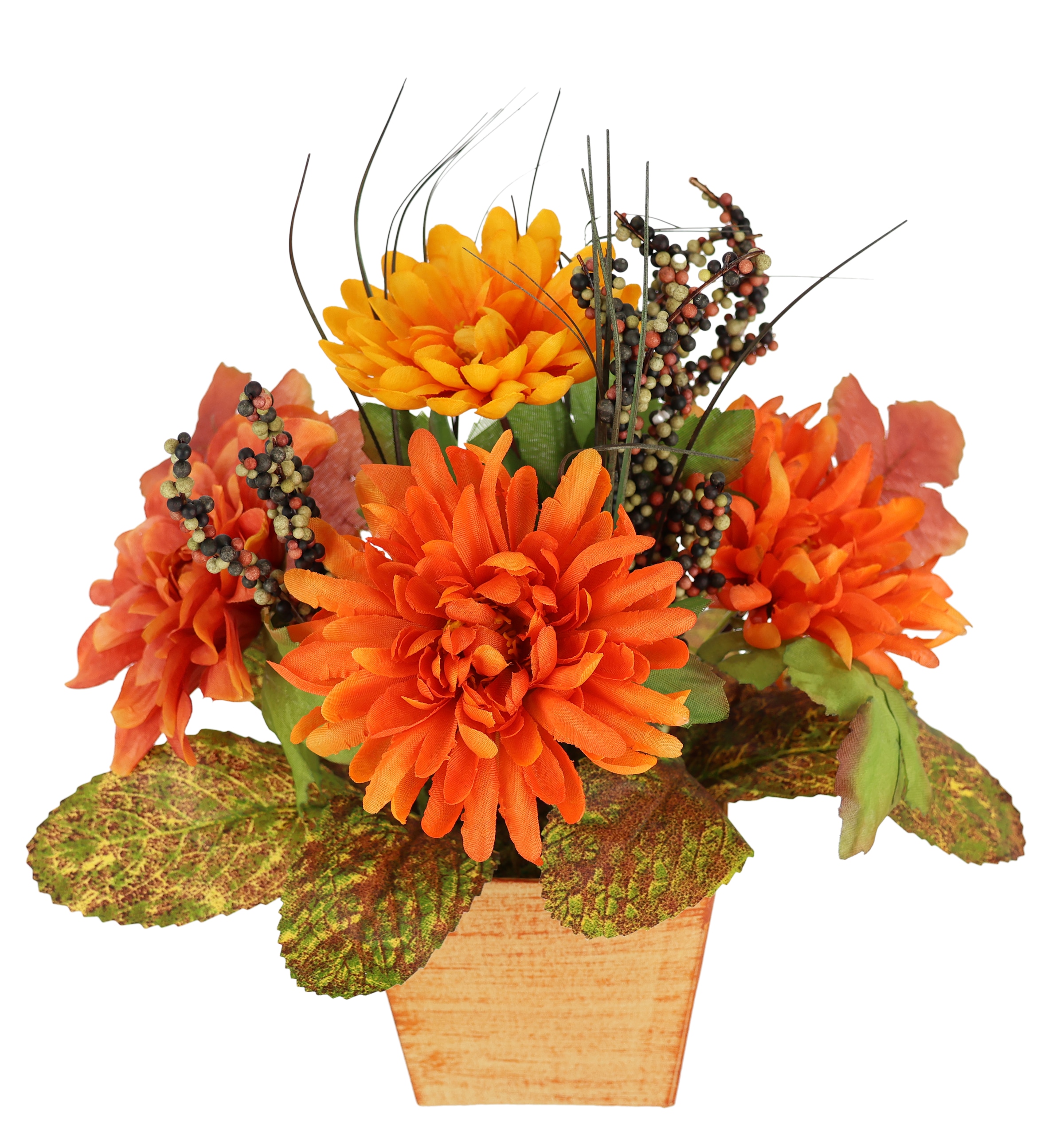 I.GE.A. Kunstblume "Dahlien-Gesteck im Topf", Mit Beeren Blume Dekoblume Ge günstig online kaufen