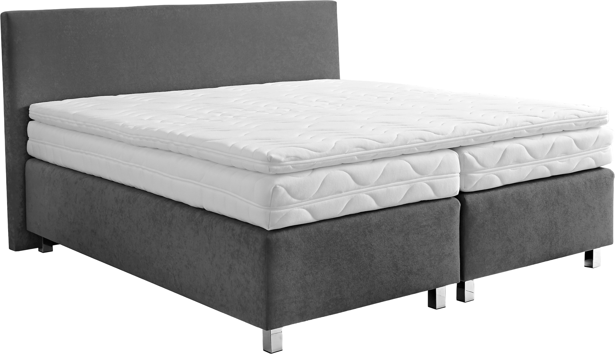 Westfalia Schlafkomfort Boxspringbett, Verchromte Metallfüße, die die Kopft günstig online kaufen