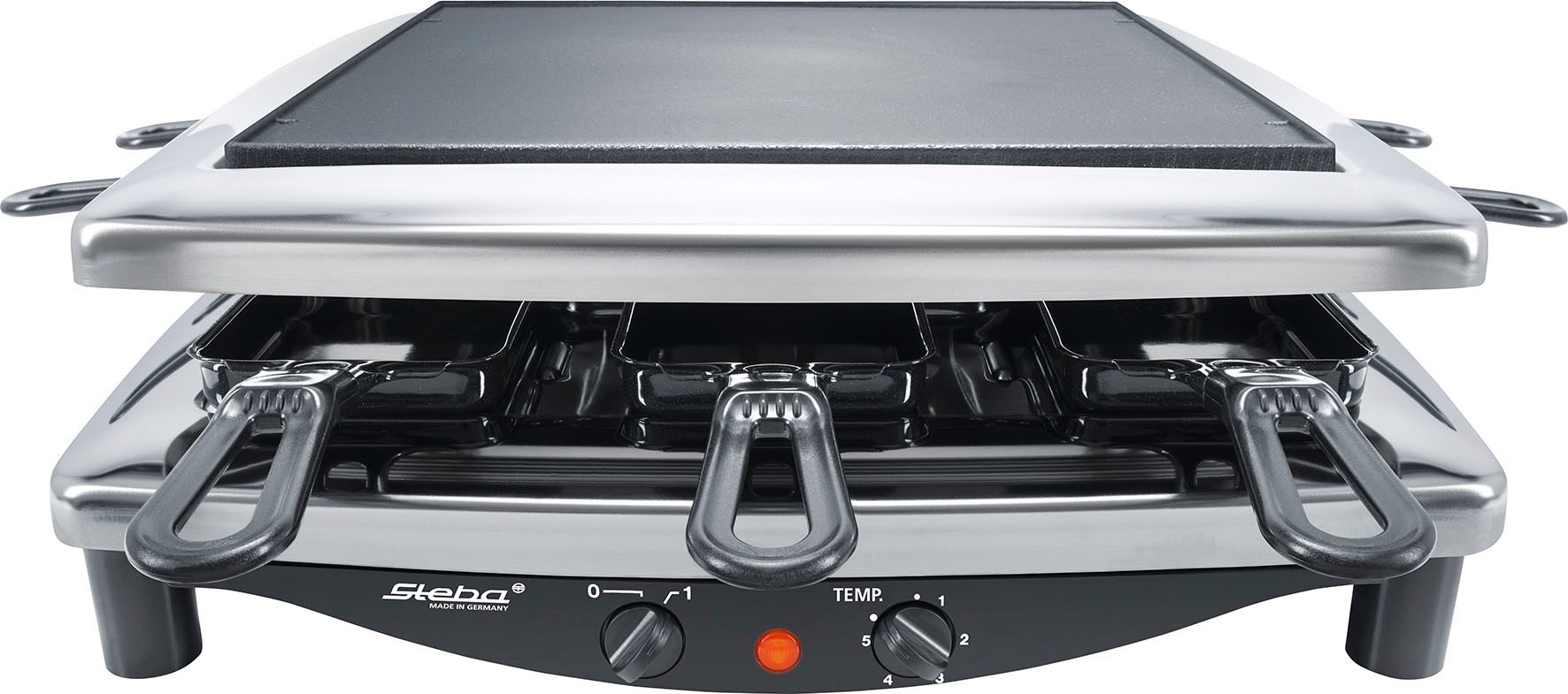 STEBA Raclette "RC 3 plus chrom", silber (chrom), B:36cm H:14cm T:36cm, Raclettes 3