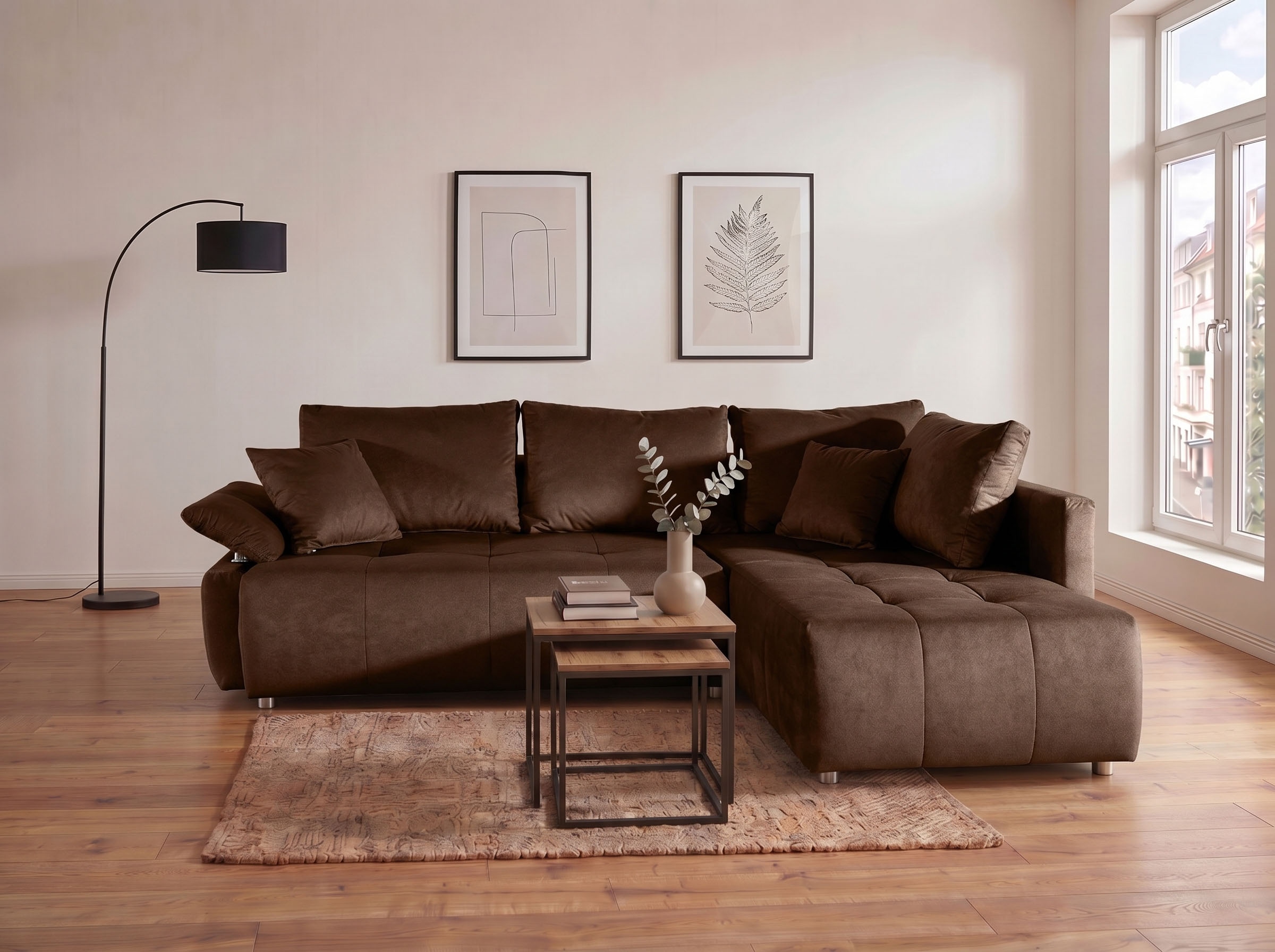 COLLECTION AB Ecksofa Ecksofa, Schlaffunktion, Bonnelfederkern, Kissen, Armverstellung