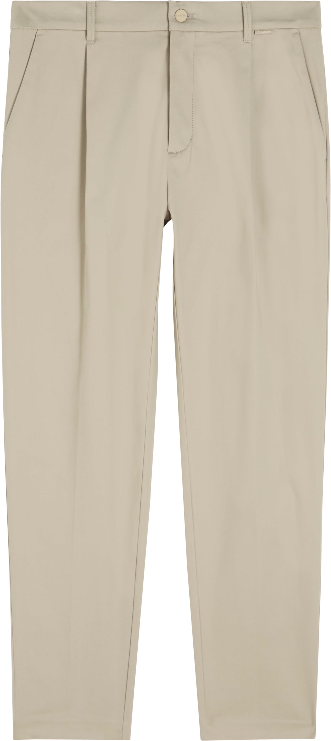 Calvin Klein Bundfaltenhose »SATEEN STRETCH TAPERED PLEAT«, in Satin-Optik