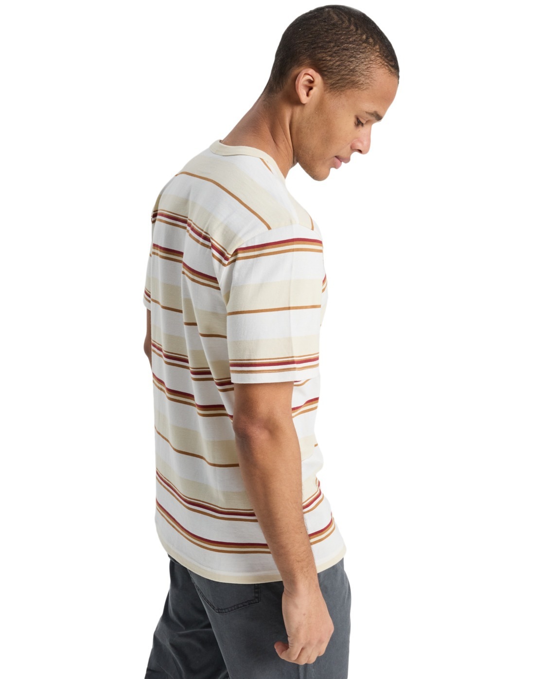 Quiksilver T-shirt à Manches Courtes Lekoni Stripe Bone White Lekoni Stripe M Homme 2