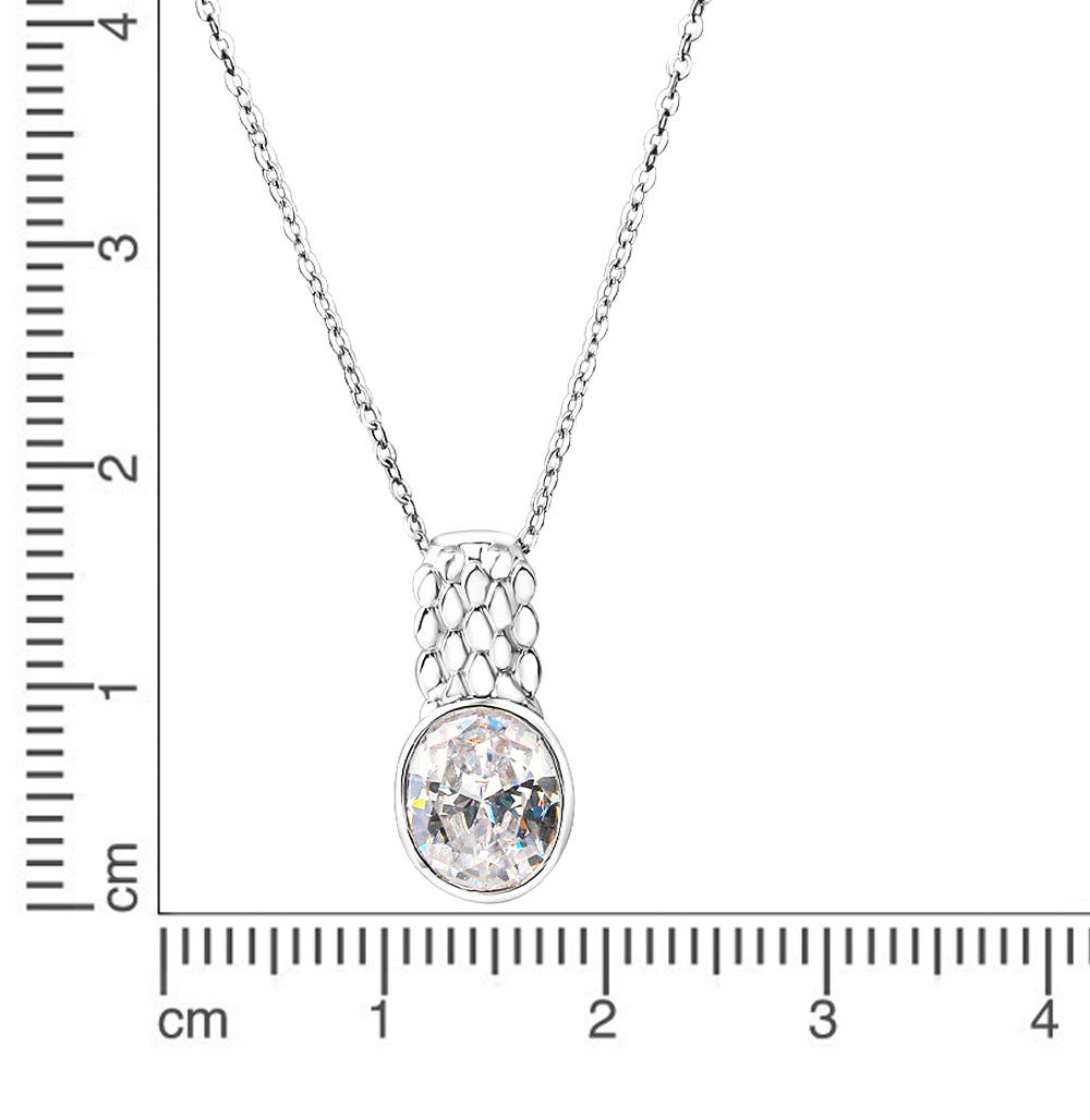 Zeeme Kette mit Anhänger »925/- Sterling Silber rhodiniert Zirkonia«