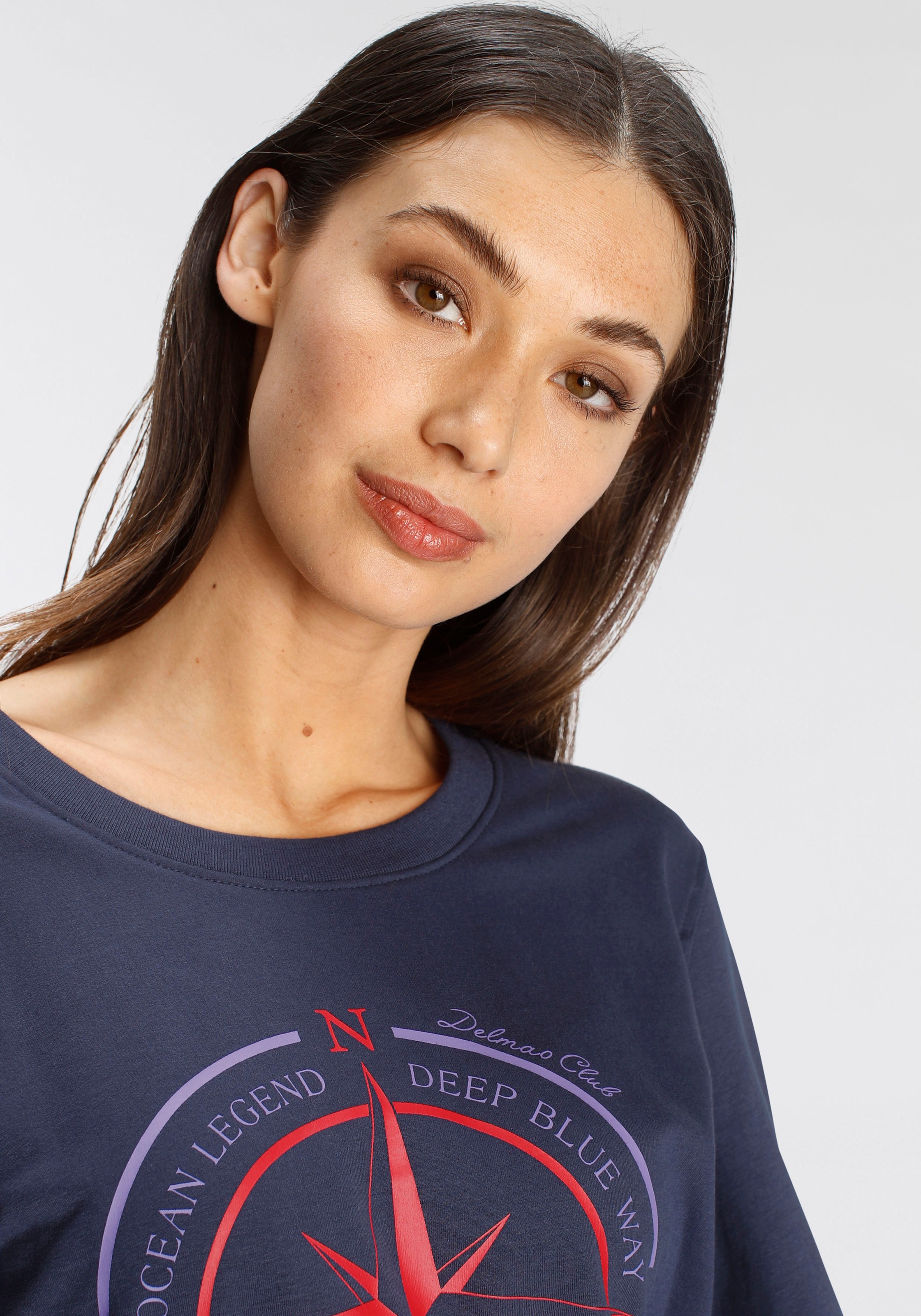 DELMAO Sweatshirt, mit sportiv maritimen Druck ---NEUE MARKE! online kaufen  | BAUR