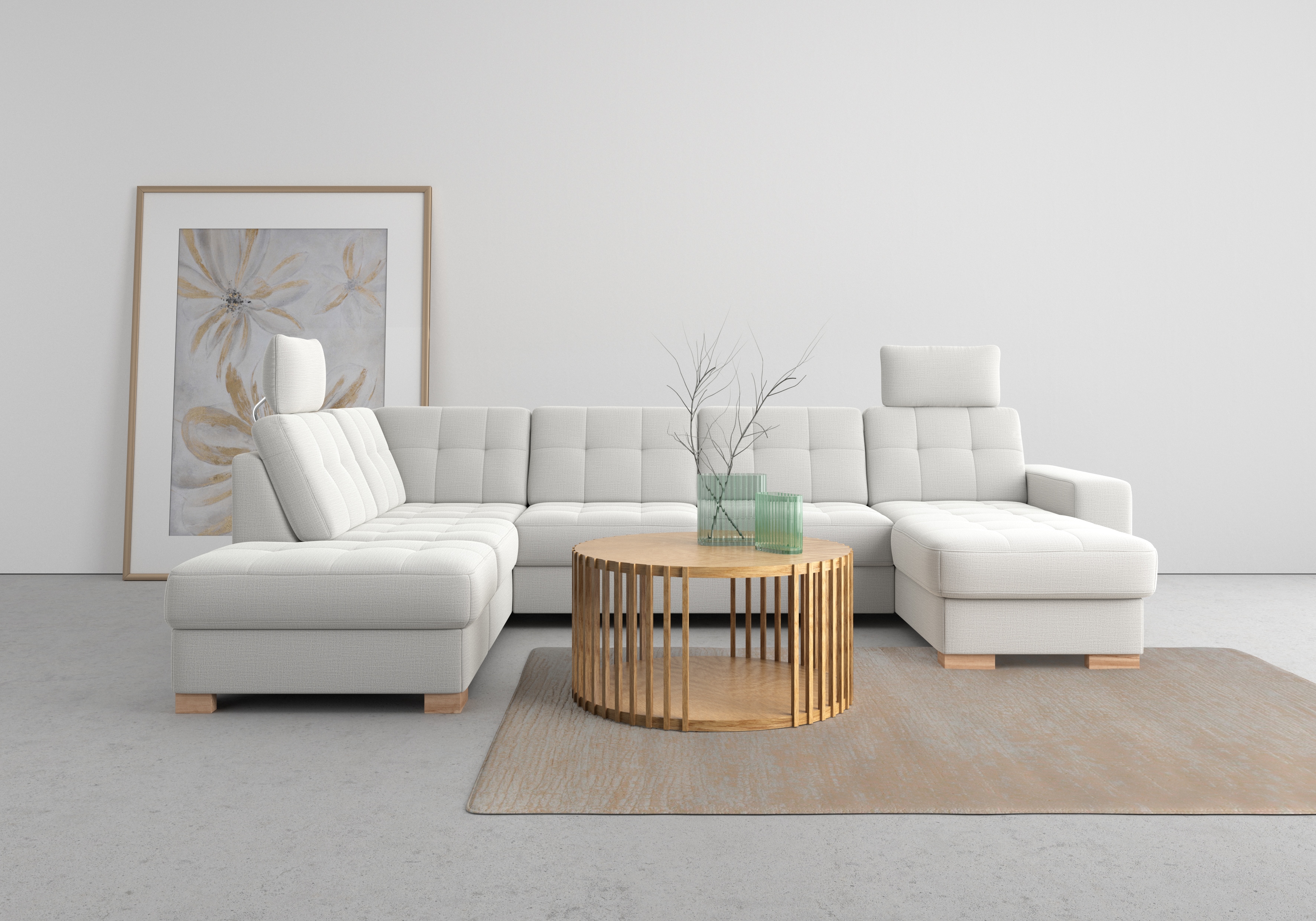 sit&more Wohnlandschaft "Quincy U-Form" wahlweise mit Schlaffunktion und Bettkasten