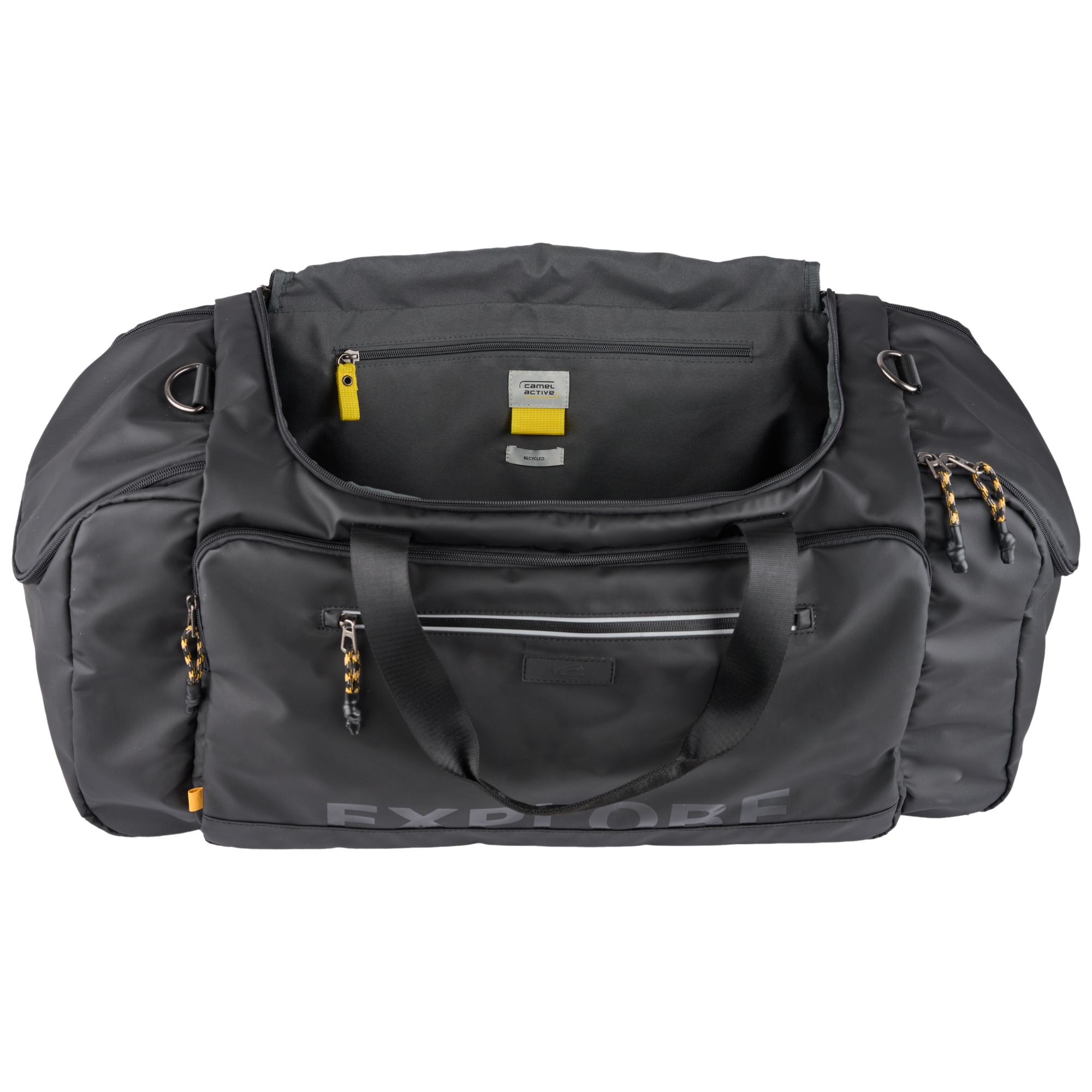 camel active Reisetasche »Explore«, wasserabweisendes recyceltes Nylon und reflektierende Reißverschlüsse