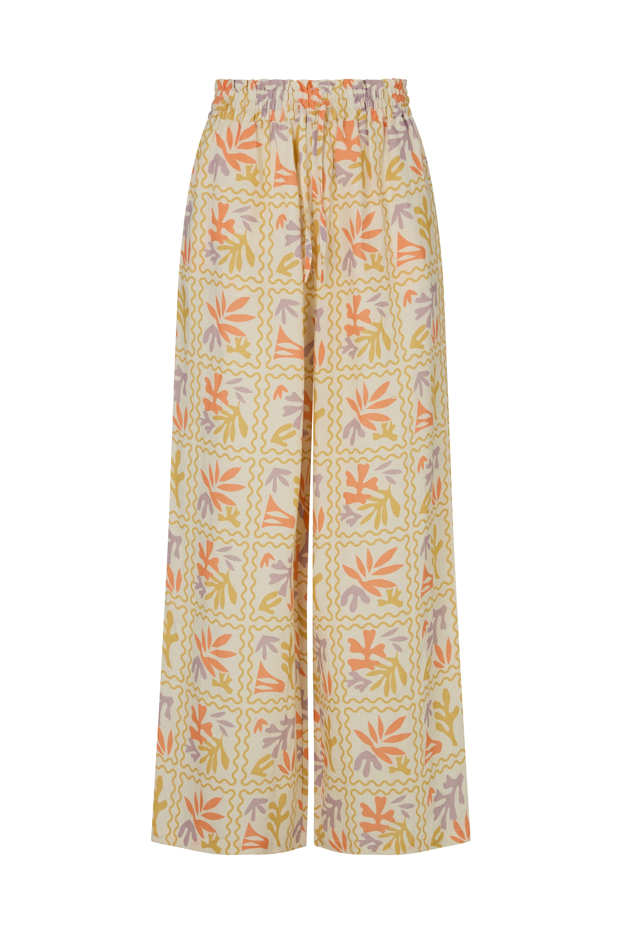 RAFFYA Jerseyhose "Matisse Wide Leg Patchwork Floral Print Trouser Damen" günstig online kaufen