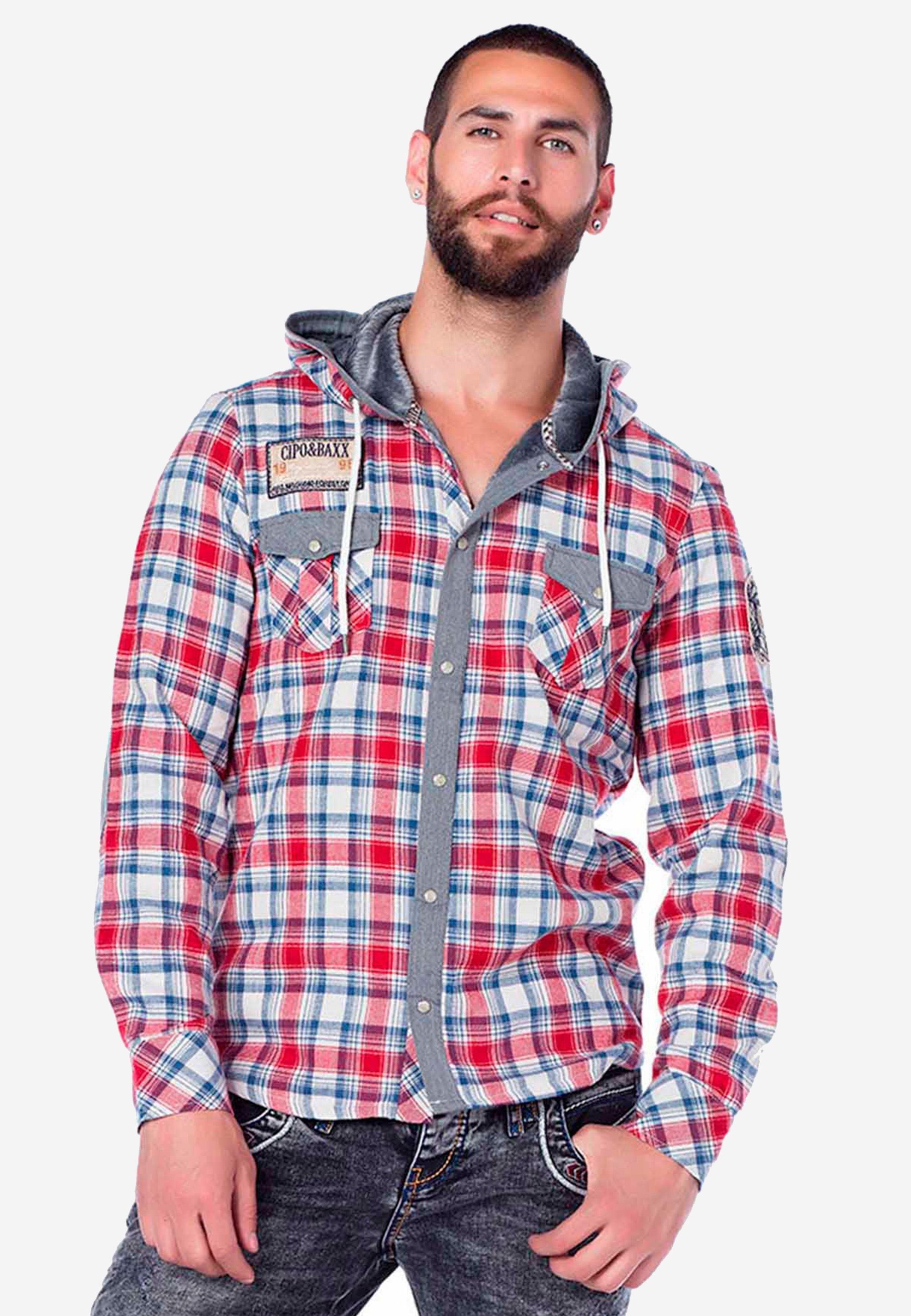 Cipo & Baxx Outdoorjacke in tollem Karo-Design