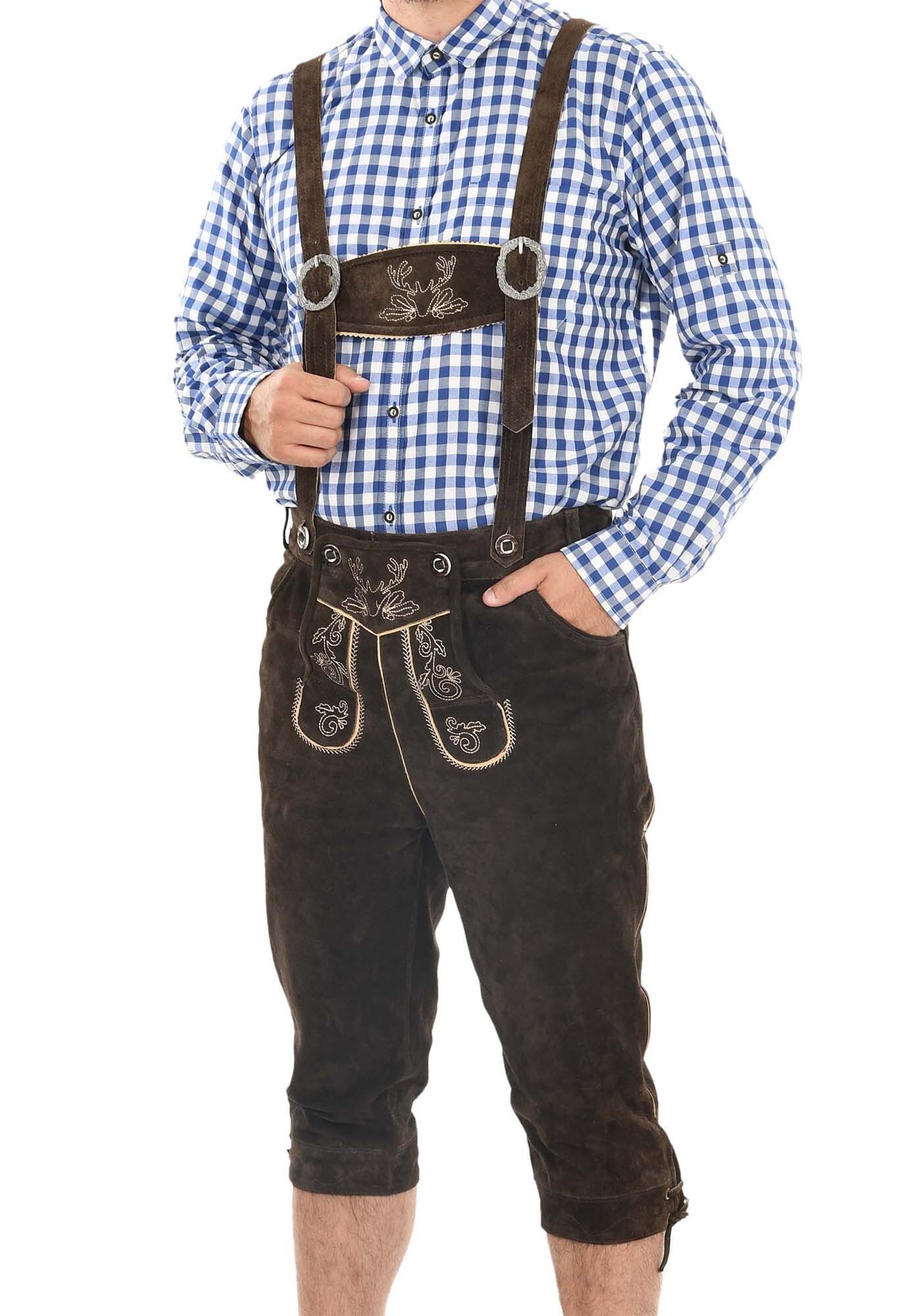 Alessandro Salvarini Trachtenlederhose »ASSeppl«, Lederhose aus Echtleder mit Träger im traditionellen Stil