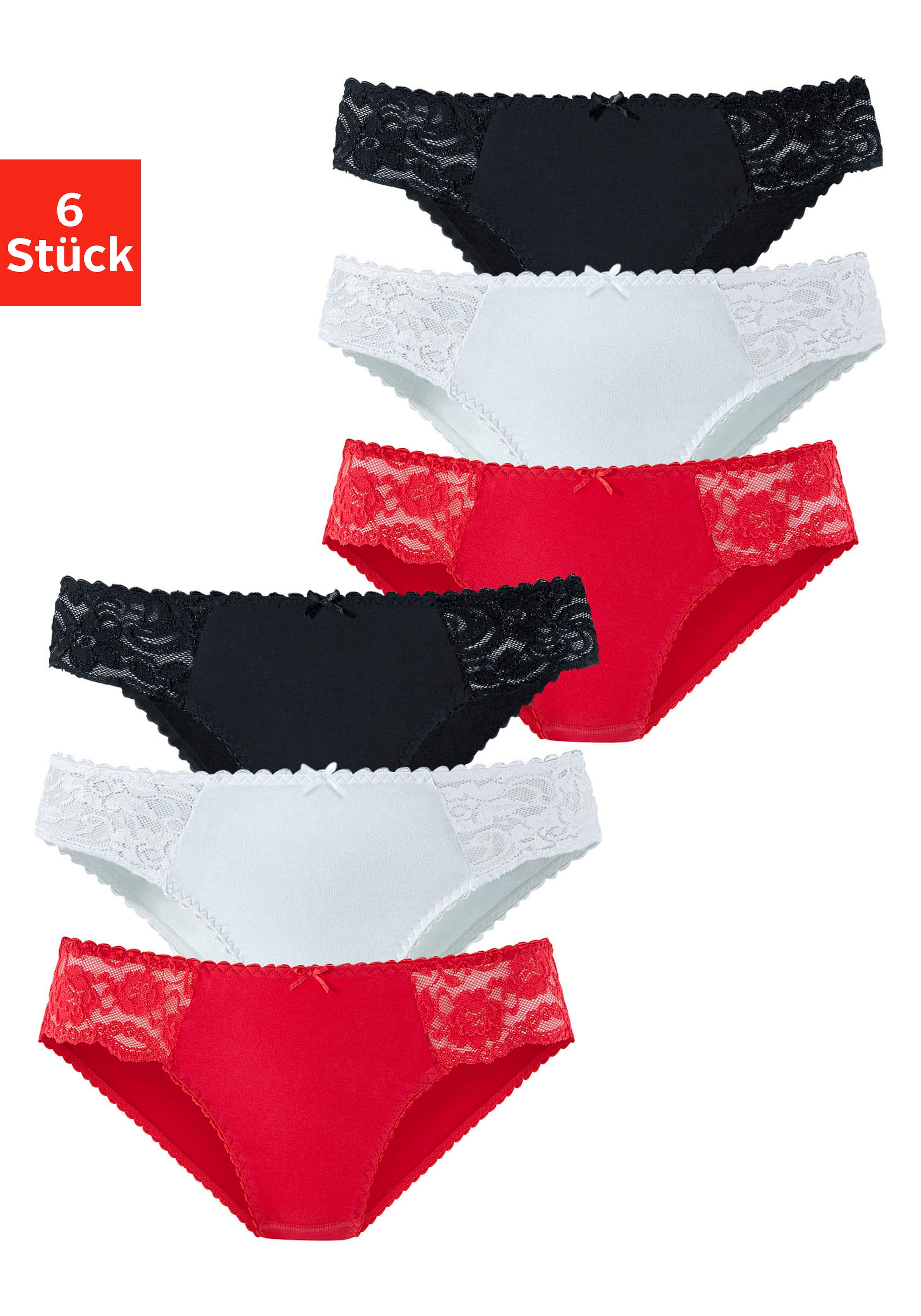 petite fleur by Lascana Jazz-Pants Slips 6er-Pack, aus elastischer Baumwoll-Qualität