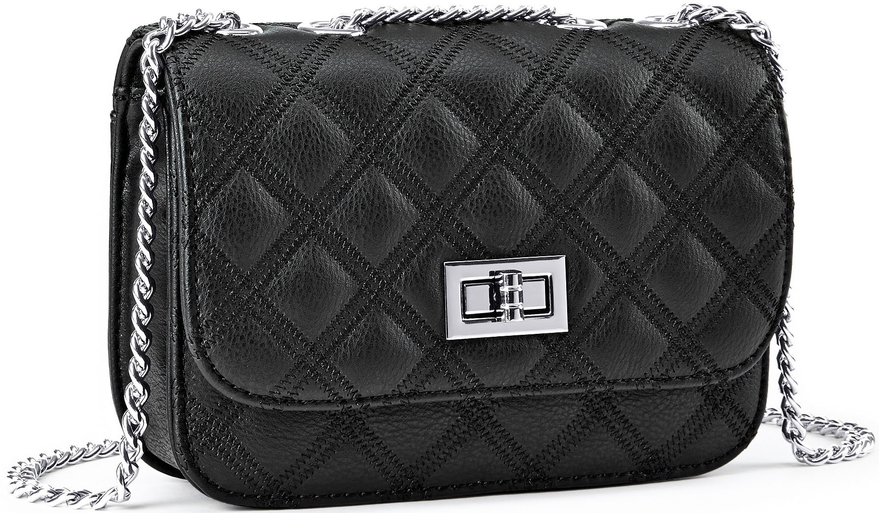 LASCANA Umhängetasche "Minibag, Schultertasche, Henkeltasche, Crossbody Bag" Handtasche Damen zum Umhängen, mit Kettenhenkel, VEGAN