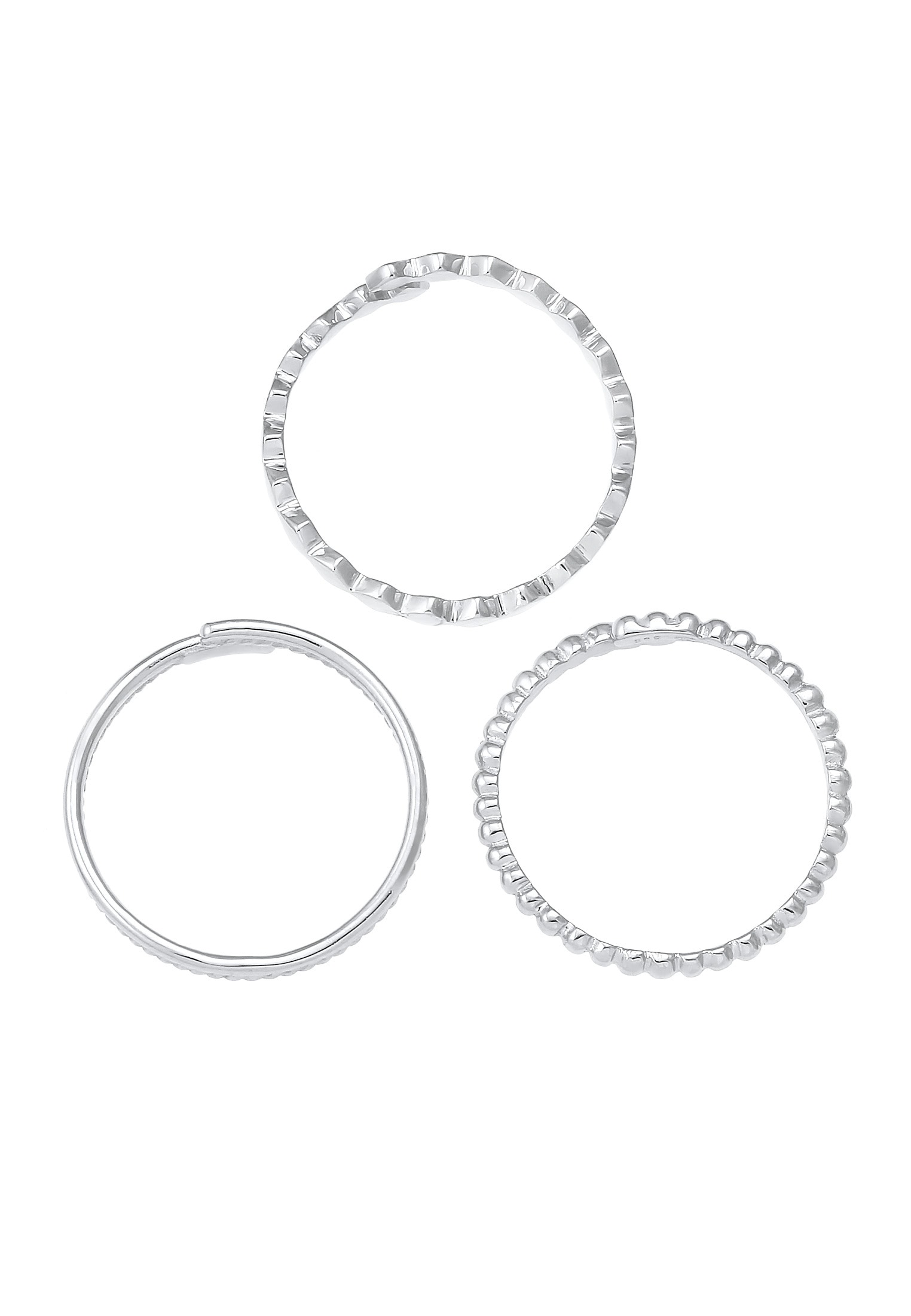 Elli Ring-Set »Kugel Twist Geo Offen Set (3 tlg) 925 Silber«