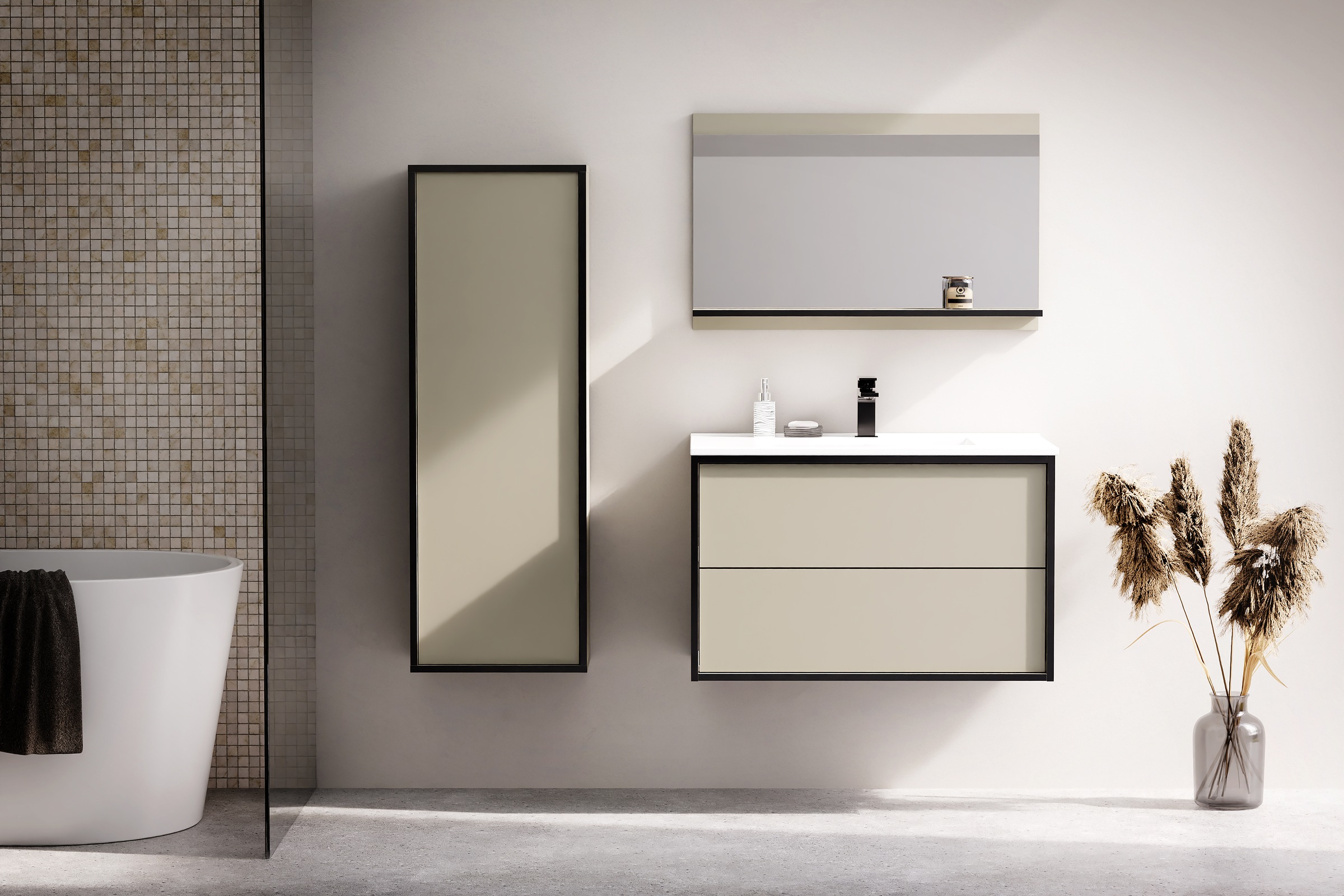 welltime Waschtisch "Waschbeckenunterschrank Line mit Waschbecken,Badmöbel, günstig online kaufen