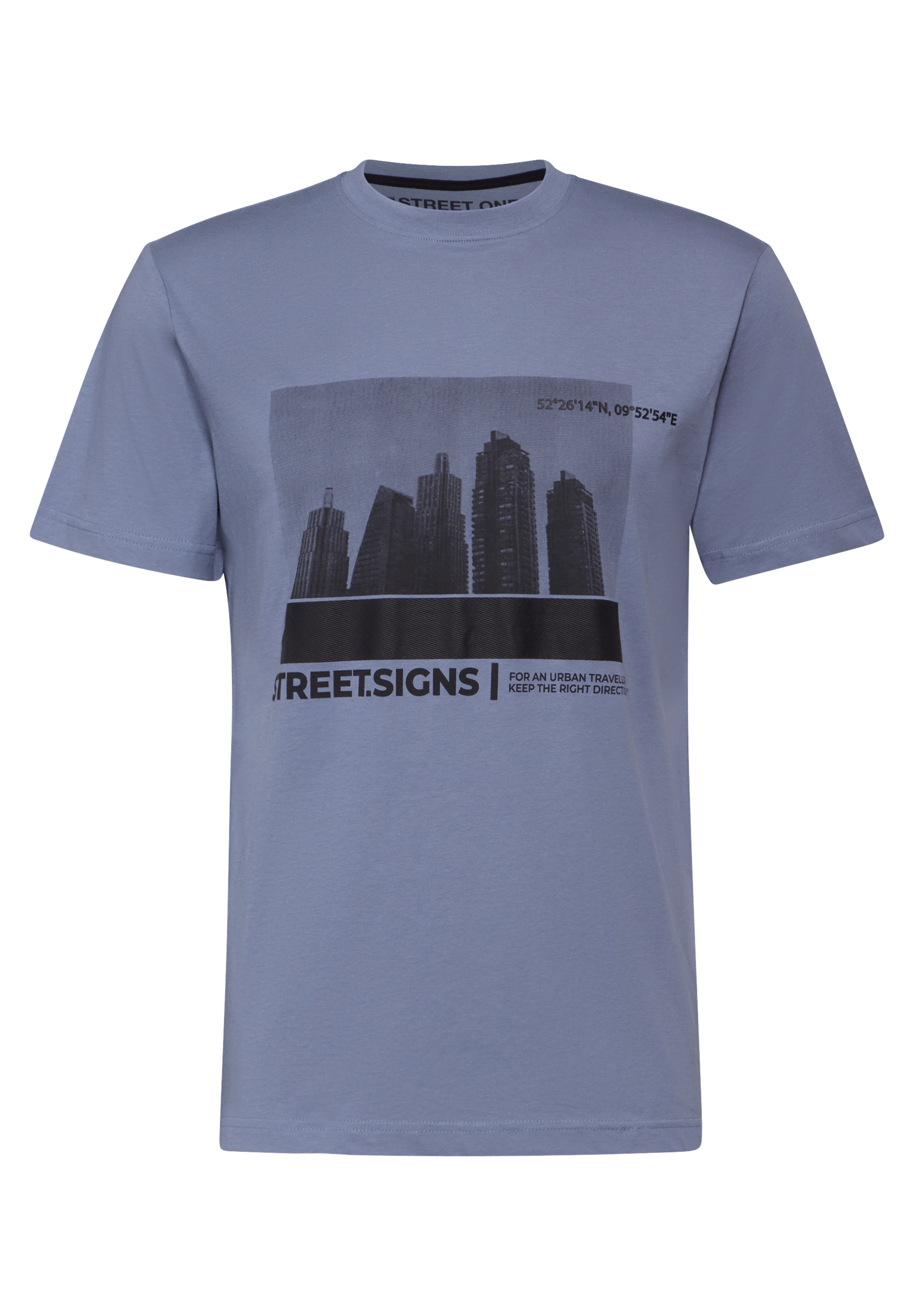 STREET ONE MEN Langarmshirt, aus reiner Baumwolle