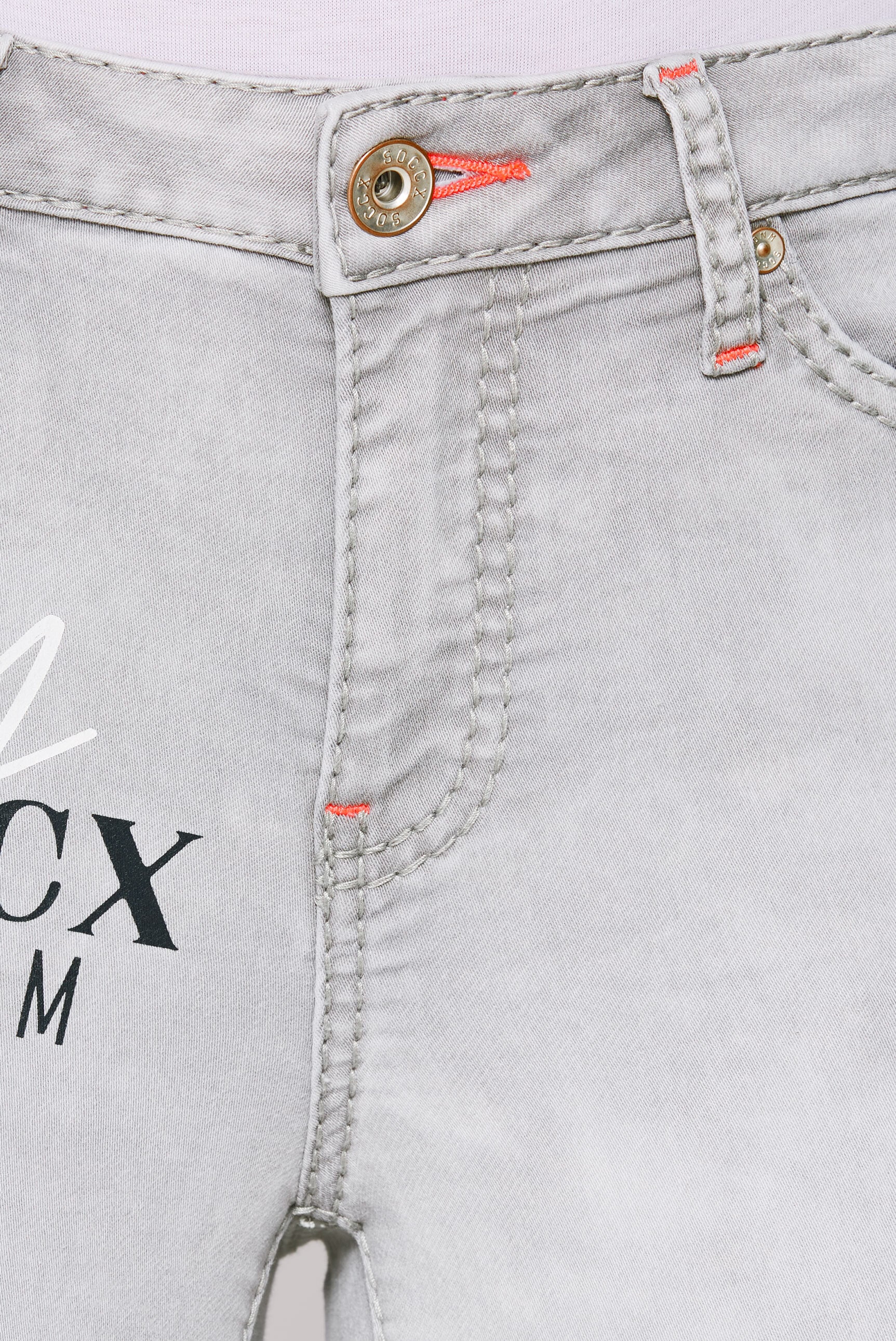 SOCCX Jeansshorts, mit Wording-Print