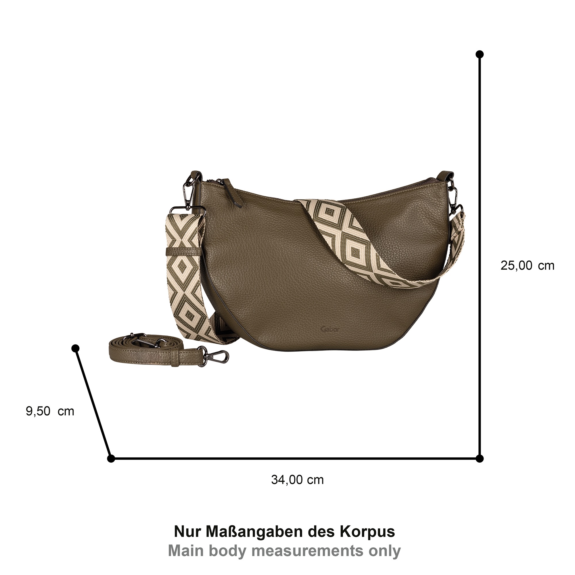 Gabor Umhängetasche "Linda" weiches Kunstleder mit elegantem Schultergurt a günstig online kaufen