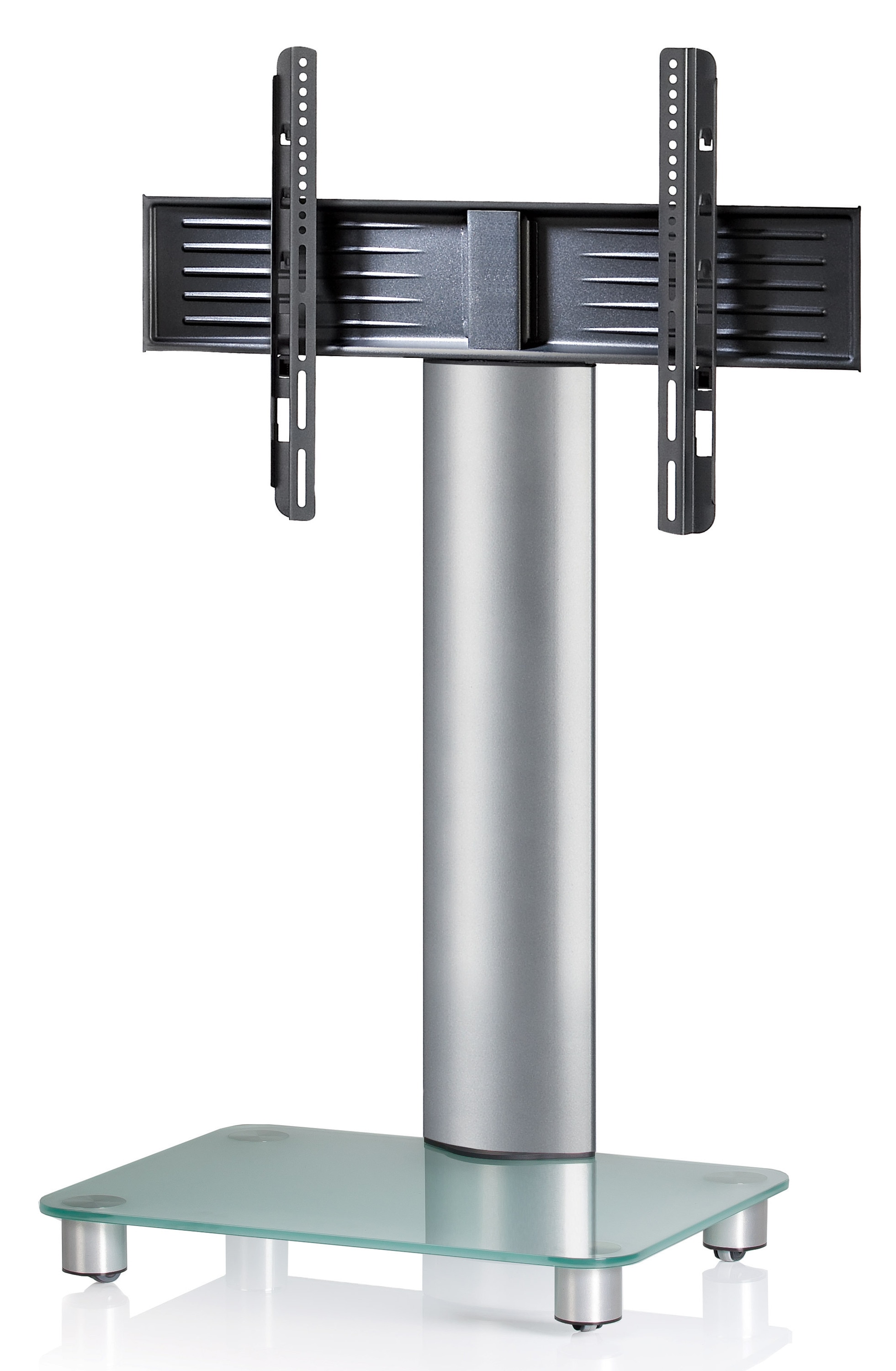 VCM Wohnzimmertisch »TV Standfuß Ständer Rack Alu Glas Rollen Tosal«
