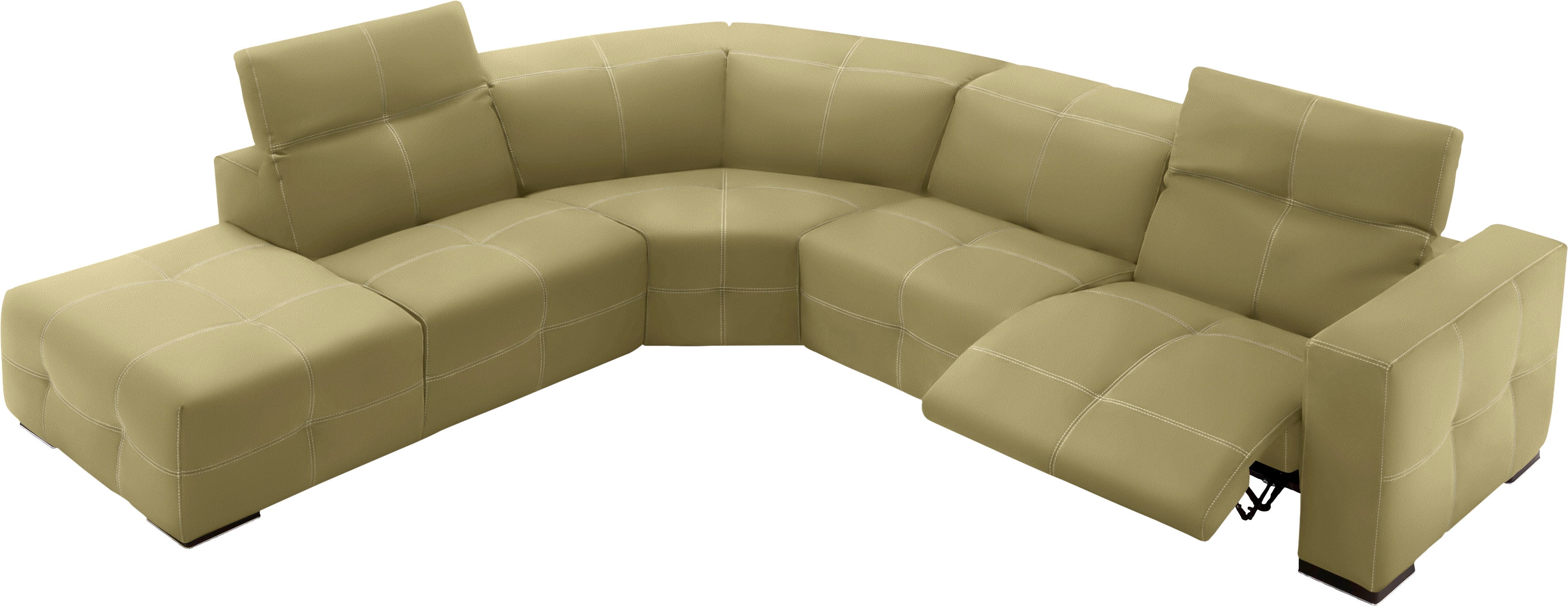 Egoitaliano Ecksofa "Sauvanne, Designsofa der Extraklasse, elegant und bequem, L-Form" wahlweise mit elektrischer Relaxfunktion, Kopfteilverstellung