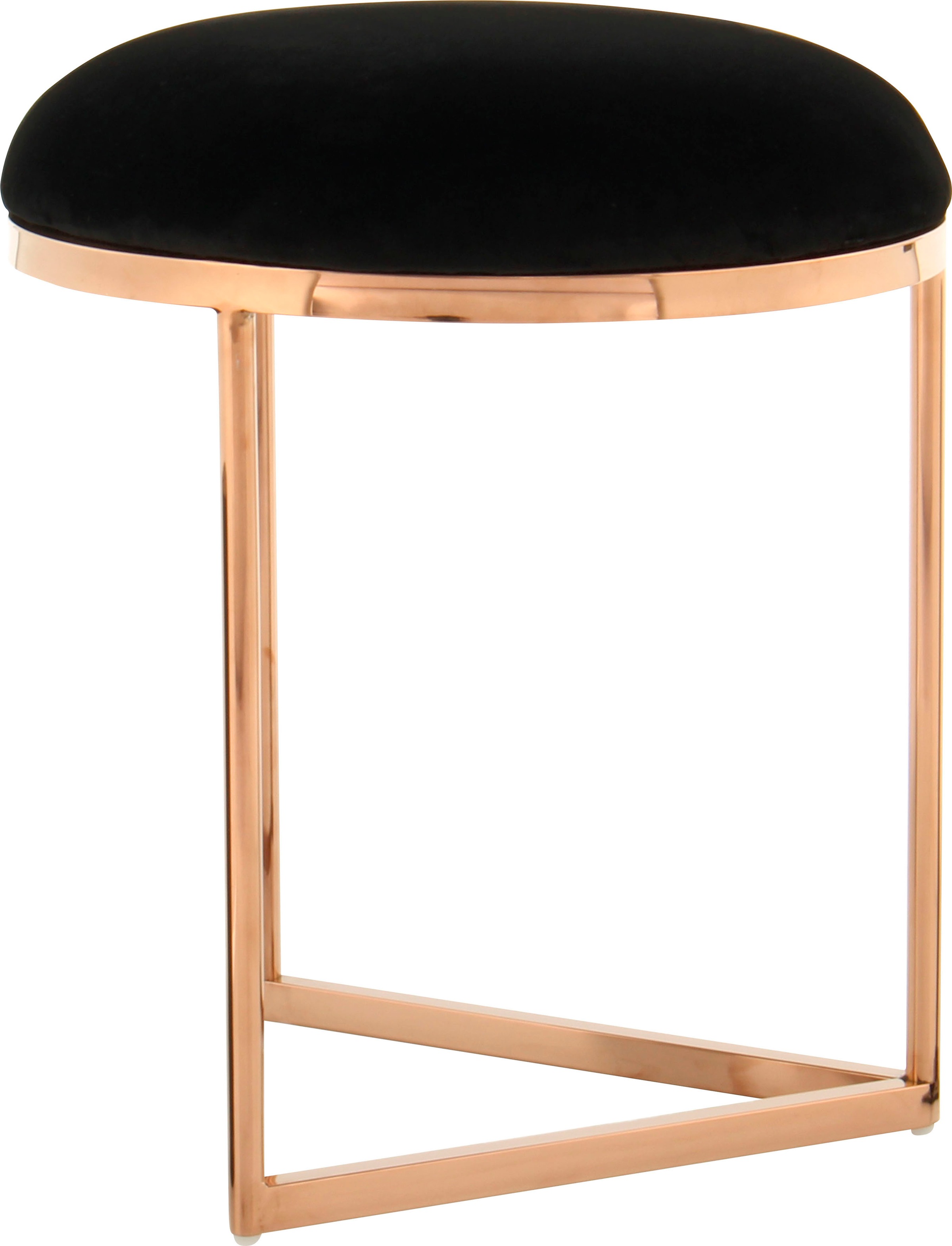 Kayoom Sitzhocker »Hocker Wynona 325, in stilvollem Design, mit dreieckiger Grundform«, (1 St.), glamourös, hochwertig, mit gepolsterter Sitzfläche in runder Form