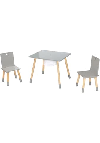roba® Kindersitzgruppe »Sitzgruppe mit Aufbewahrungsnetz, grau«, aus Holz kaufen