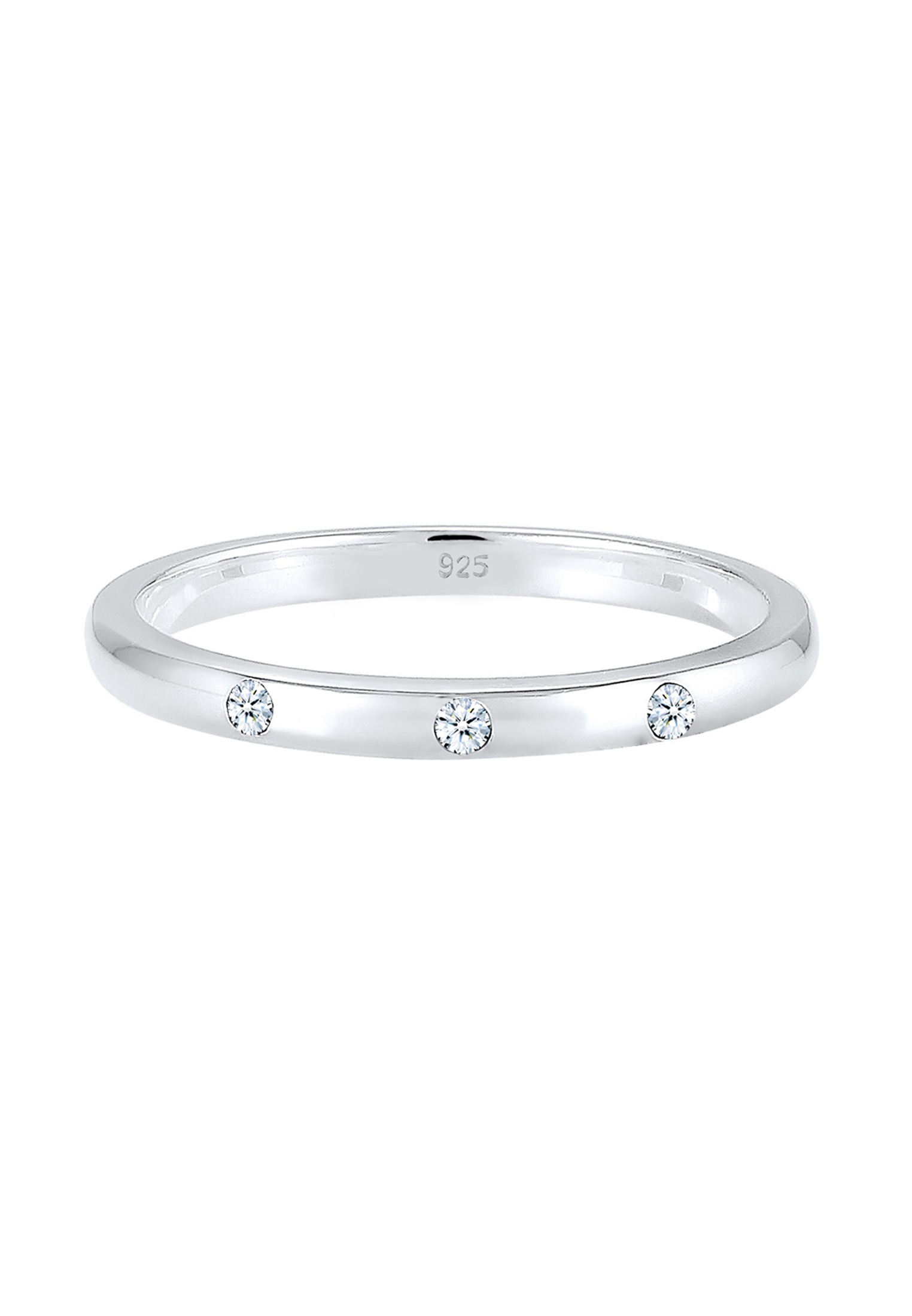 Elli DIAMONDS Verlobungsring »Bandring Diamant (0.045 ct) 925 Sterling Silber«