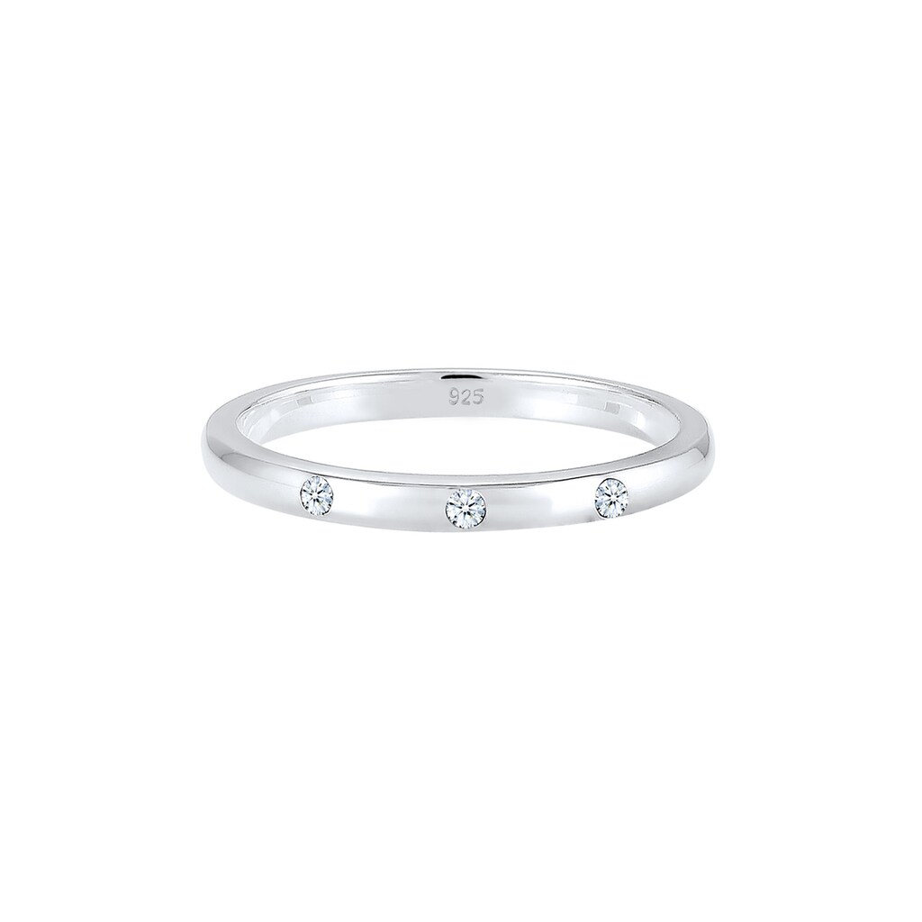 Elli DIAMONDS Verlobungsring »Bandring Diamant (0.045 ct) 925 Sterling Silber«