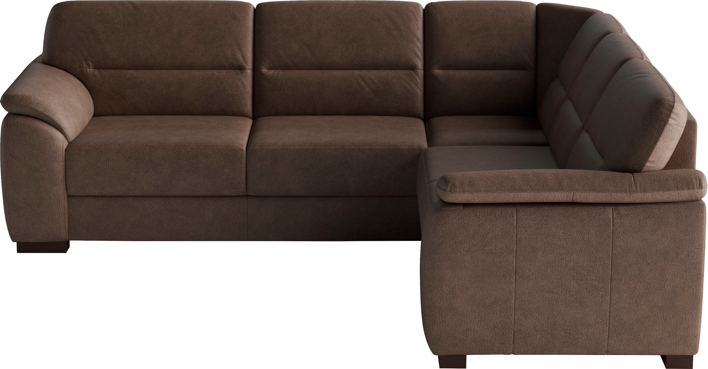 sit&more Ecksofa "Montego L-Form, B: 256 cm, große Stoffauswahl, Komfortsitzhöhe 46 cm" mit Schlaffunktion und Schubkasten mit Stauraum