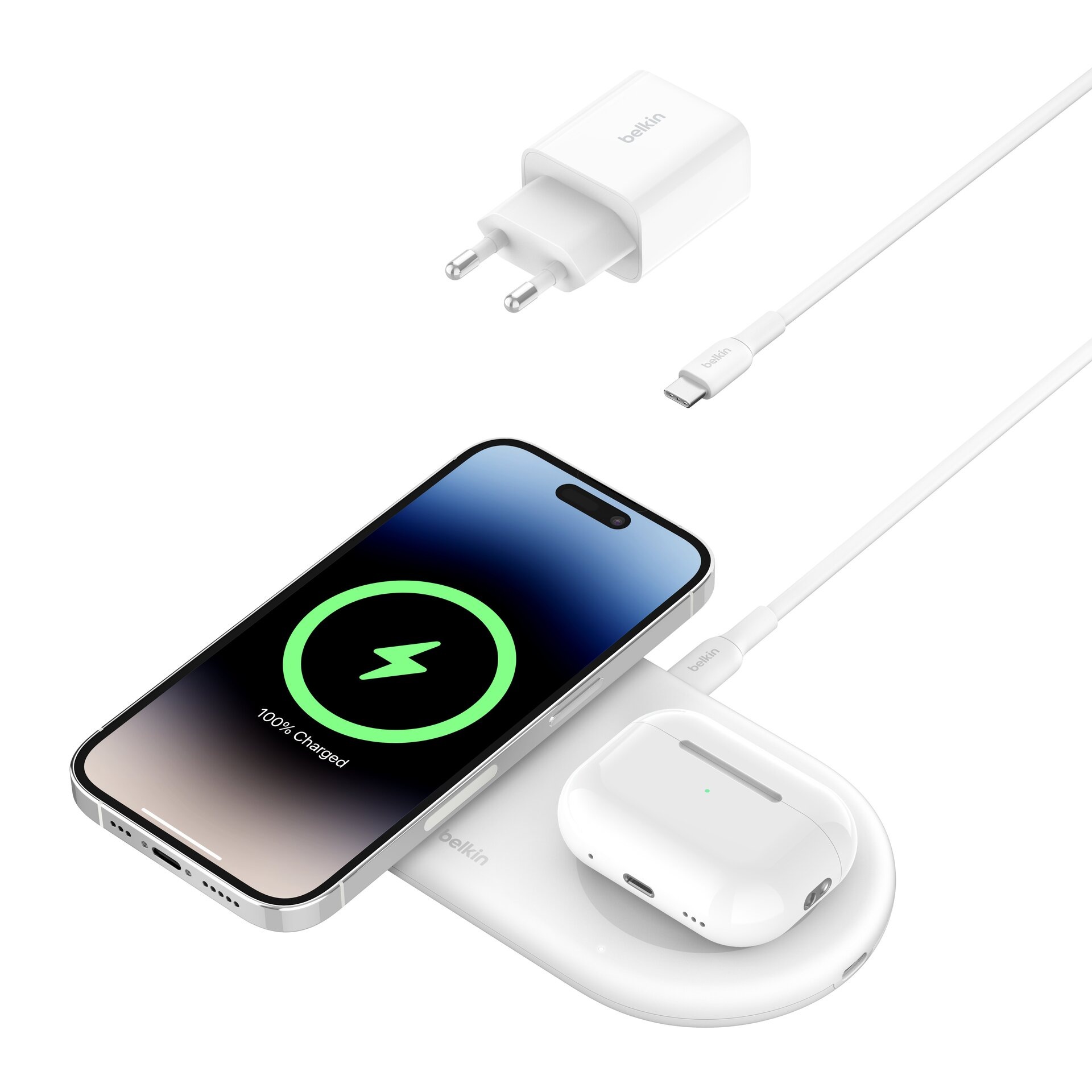 Belkin Wireless Charger »BOOST CHARGE PRO 2in1 Ladepad Qi2 15 Watt«