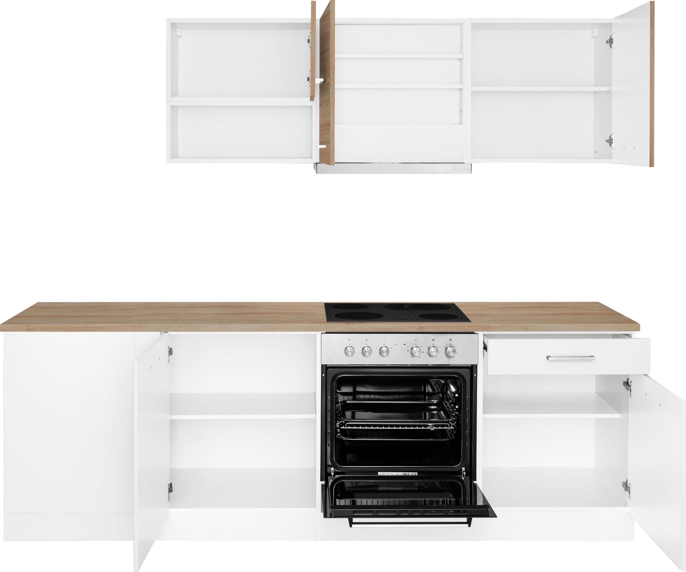 KOCHSTATION Winkelküche »KS-Visby«, mit E-Geräte, Winkel 240 x 240cm inkl. Kühlschrank u. Geschirrspüler