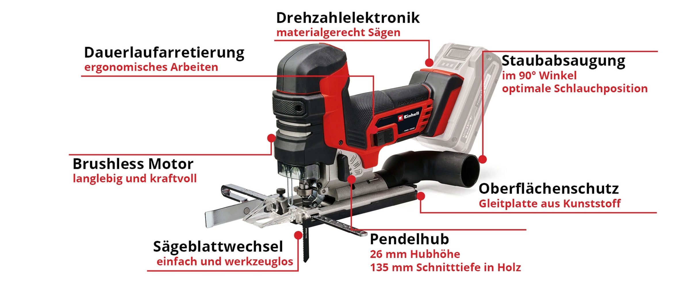 Thumbnail - Einhell Akku-Stichsäge "TP-JST 18/135", (Set, 8 St.), Einhell Professional, ohne Akku und Ladegerät