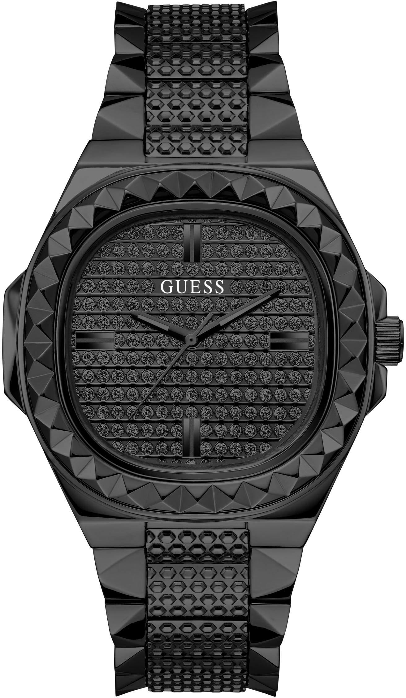 GUESS Herren Quarzuhr "REBEL", schwarz, Armbanduhren, Armbanduhr, Herrenuhr