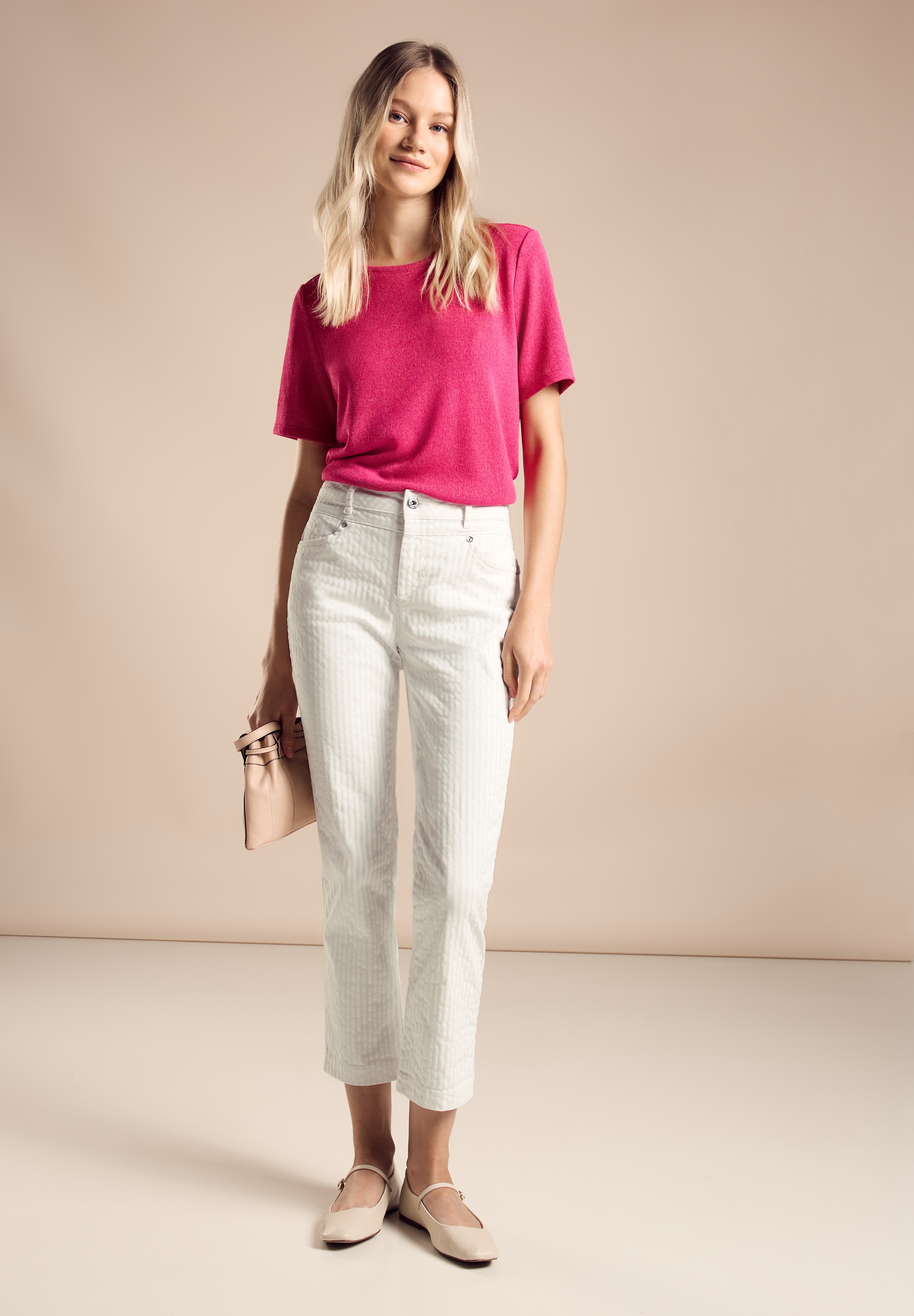 STREET ONE Stoffhose »Yulius Straight«, Sommerhose mit Streifen