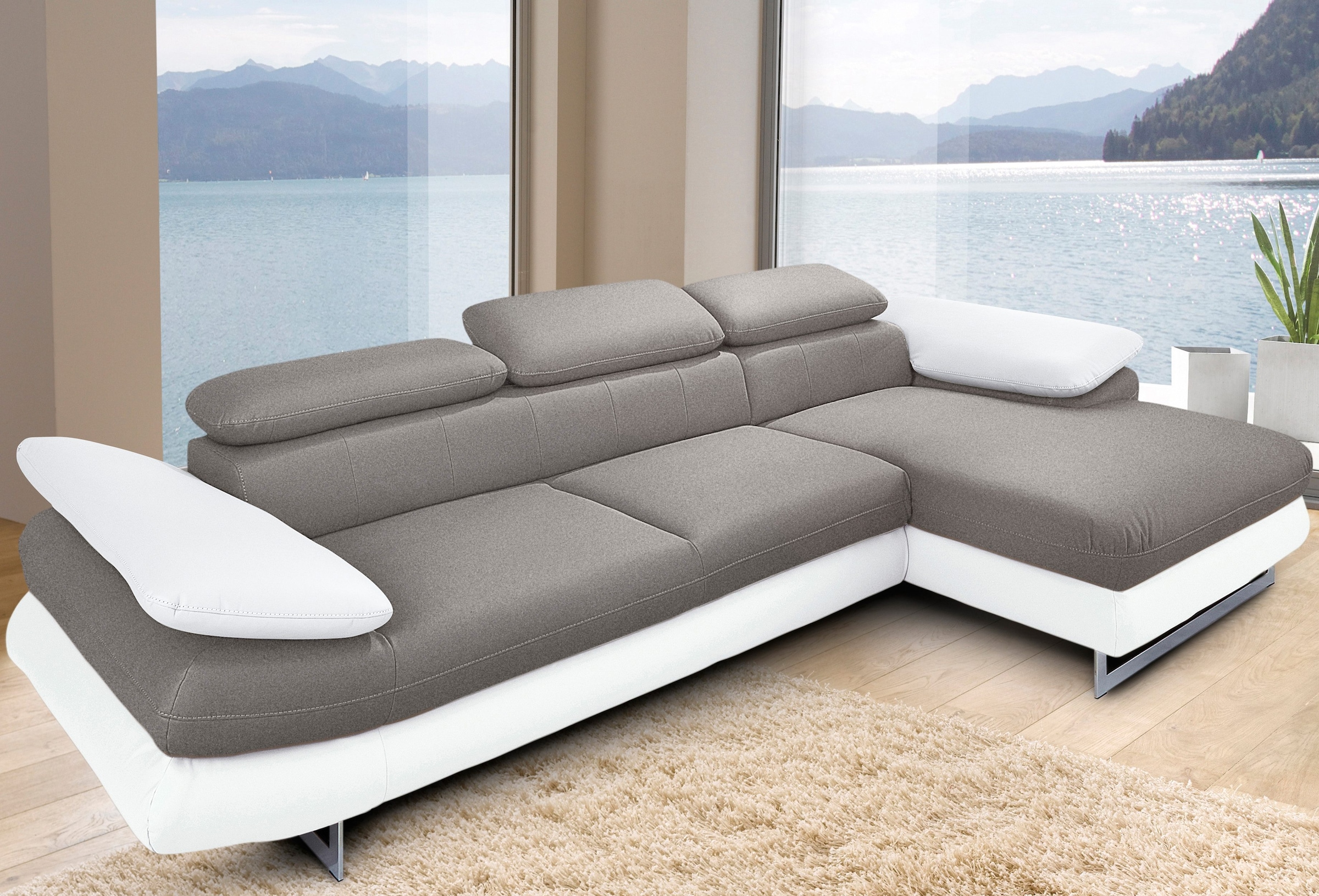 COTTA Ecksofa "Solution L-Form" mit Arm- & Kopfteilverstellung, wahlweise m günstig online kaufen