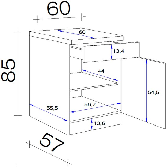H »Wito«, 85/86 Unterschrank 60 bestellen (B x x | 60 cm Flex-Well x T) x BAUR