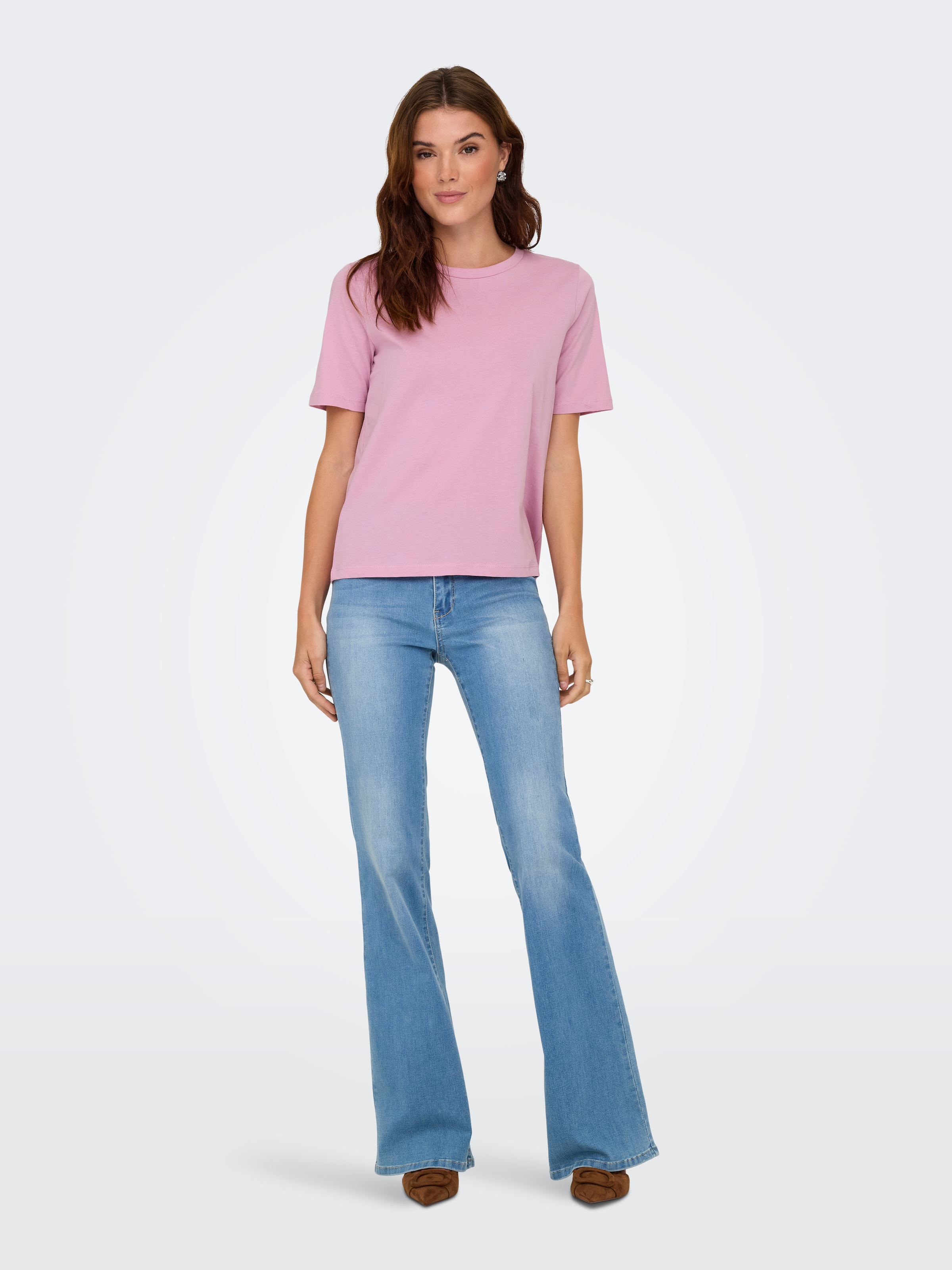 ONLY Kurzarmshirt »ONLONLY – T-Shirt mit Rundhals und klassischem Schnitt«, regular fit, casual, Single Jersey, Baumwolle, Rundhals