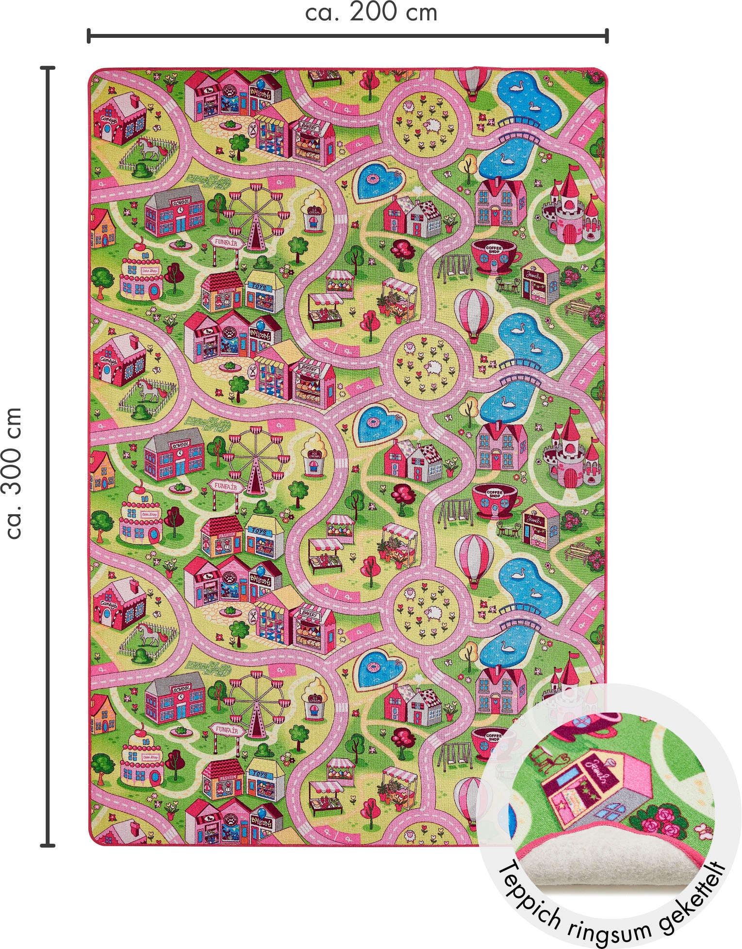 Andiamo Kinderteppich »Straße, LAGERRÄUMUNG!«, rechteckig, 5 mm Höhe, Straßen-Spiel-Teppich, Sonderposten, für Mädchen & Jungen