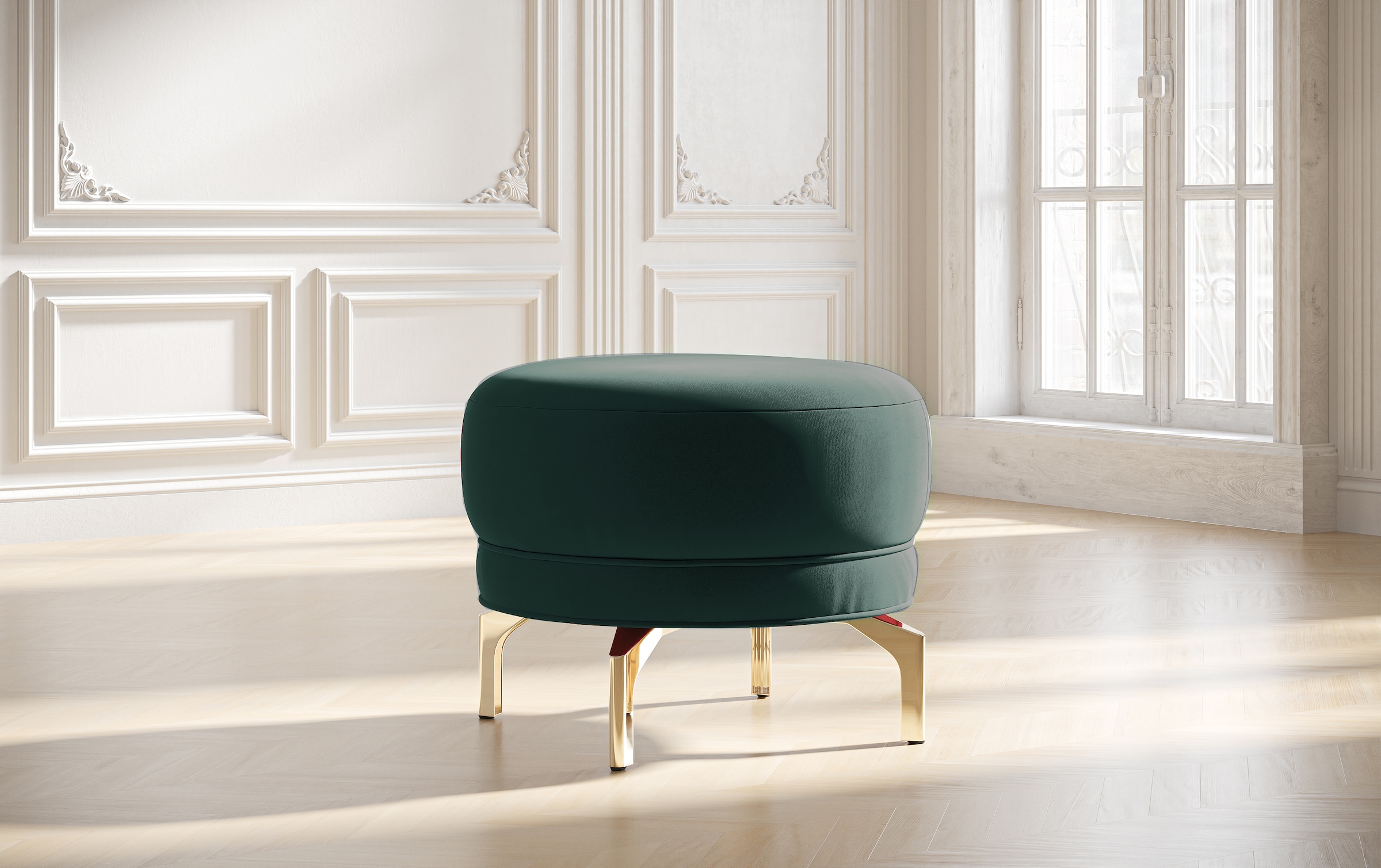 sit&more Polsterhocker »Orient 3«, goldfarbene Metallfüße