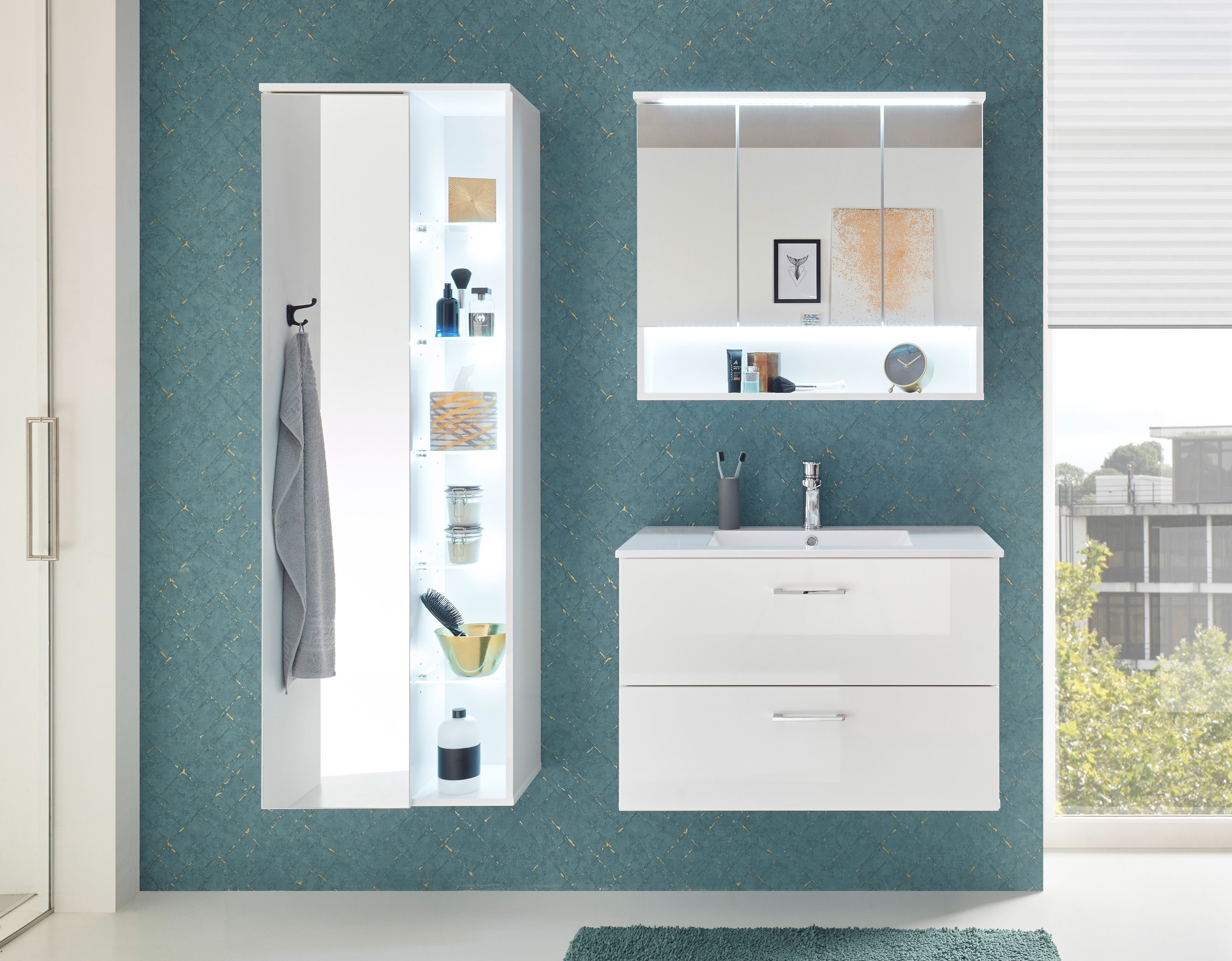 BASIC by Balculina Badmöbel-Set "Best80" 3 Stk. tlg. günstig online kaufen