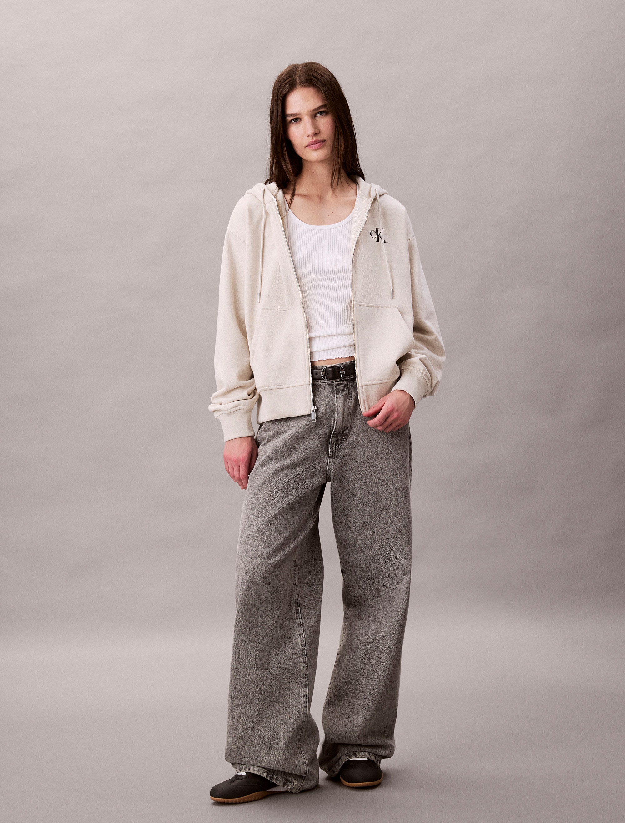 Calvin Klein Jeans Sweatjacke »MNLG FRNCH TRRY FZ B«, Mit Rundhalsausschnitt