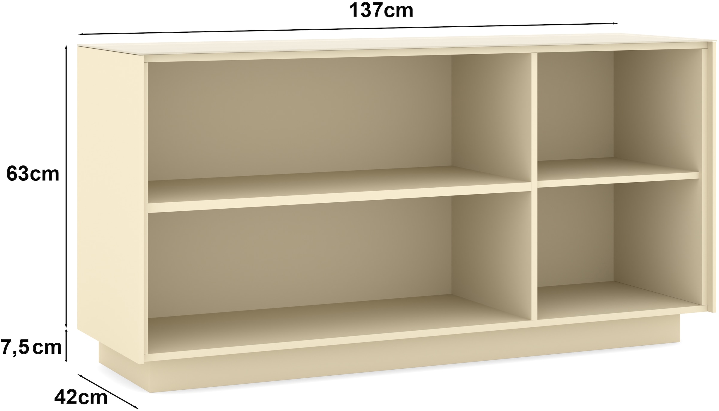 set one by Musterring Lowboard »Reno« 1 Stk. tlg. Mit Sockel in diversen Farben, 71 cm Höhe & Farbauswahl