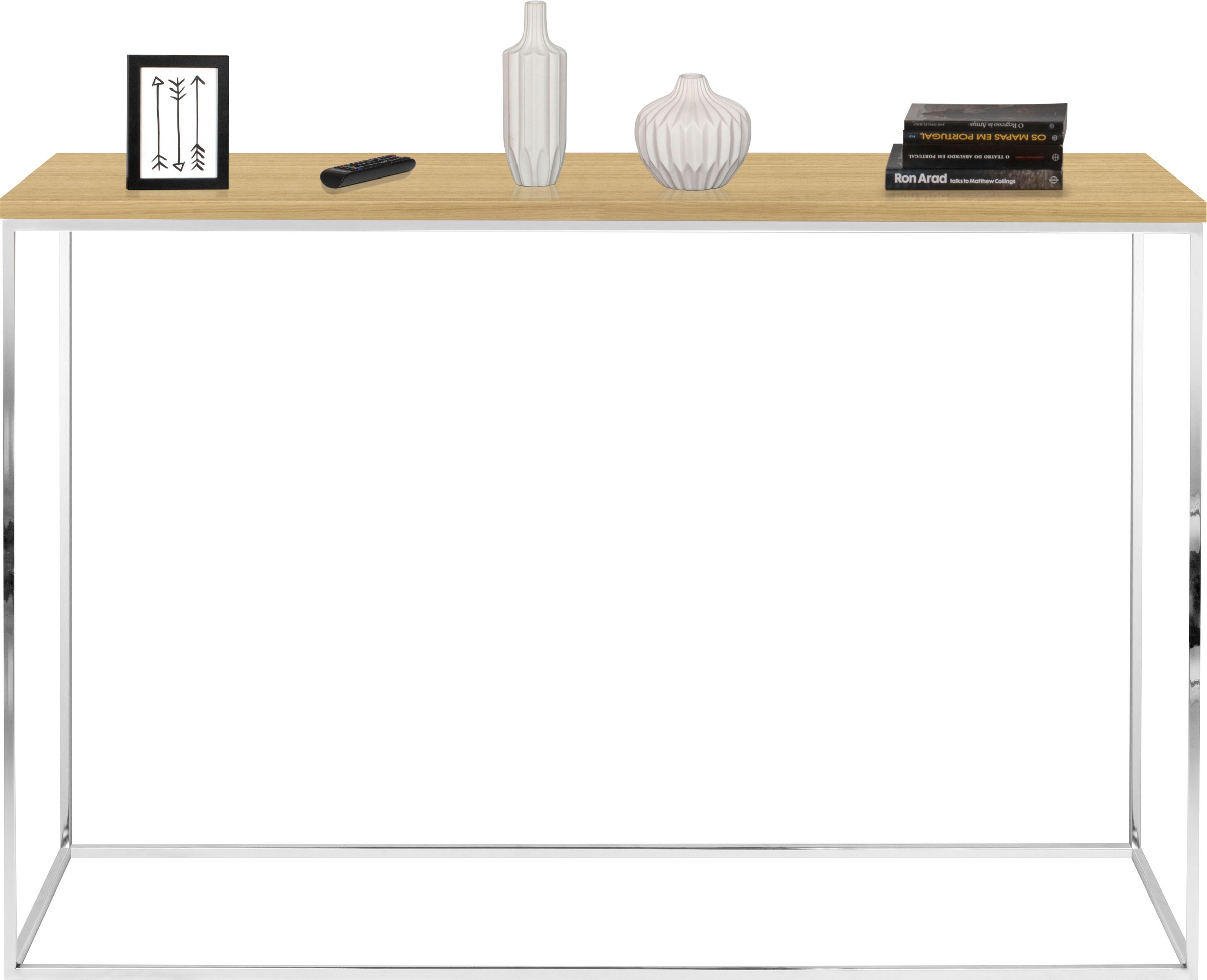 TemaHome Konsolentisch »Gleam«, mit einer schönen Holzfurnierplatte und einem Chromgestell