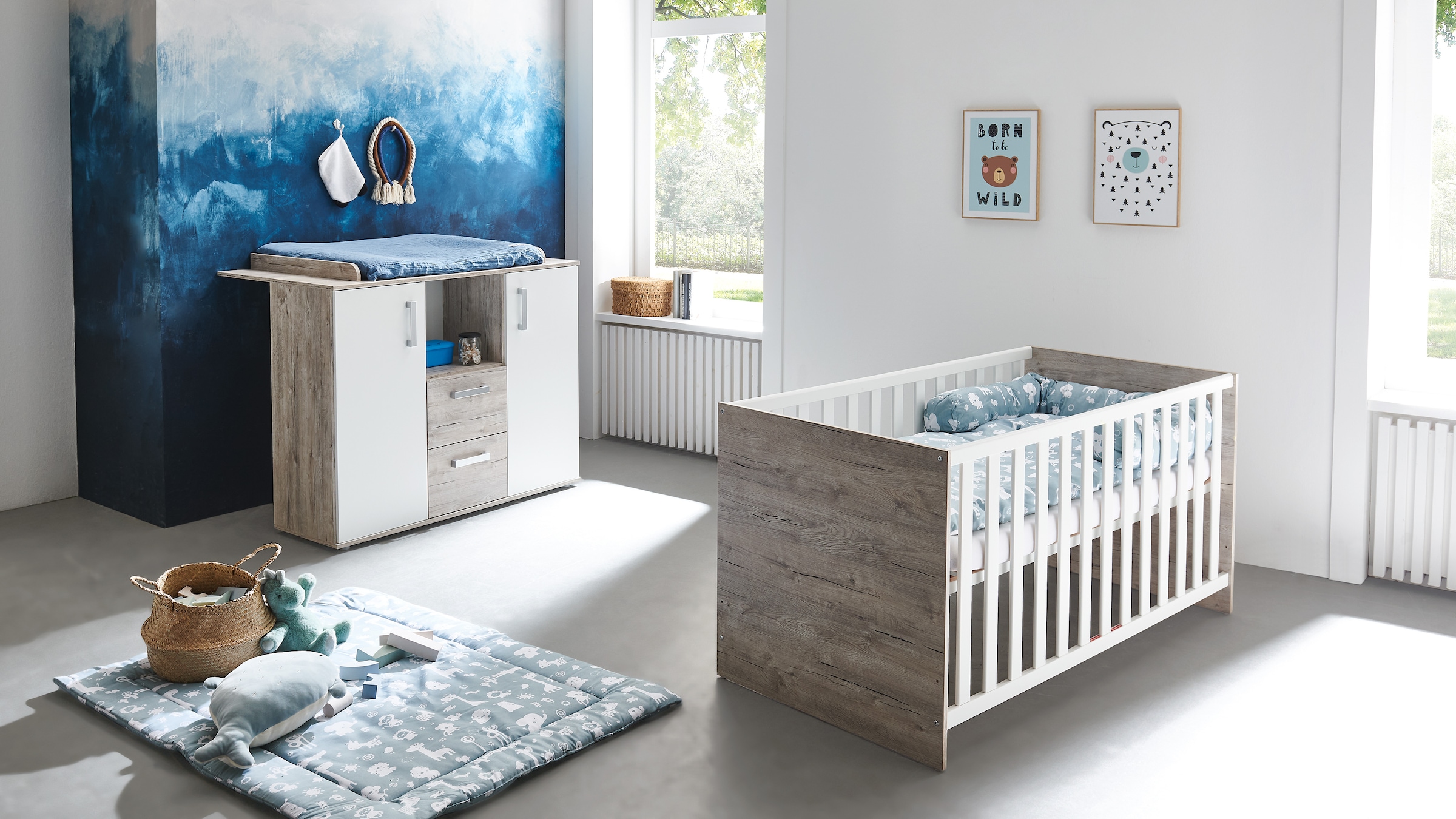 arthur berndt Babymöbel-Set "Bente" Spar-Set, Kinderbett, Wickelkommode, 2 günstig online kaufen