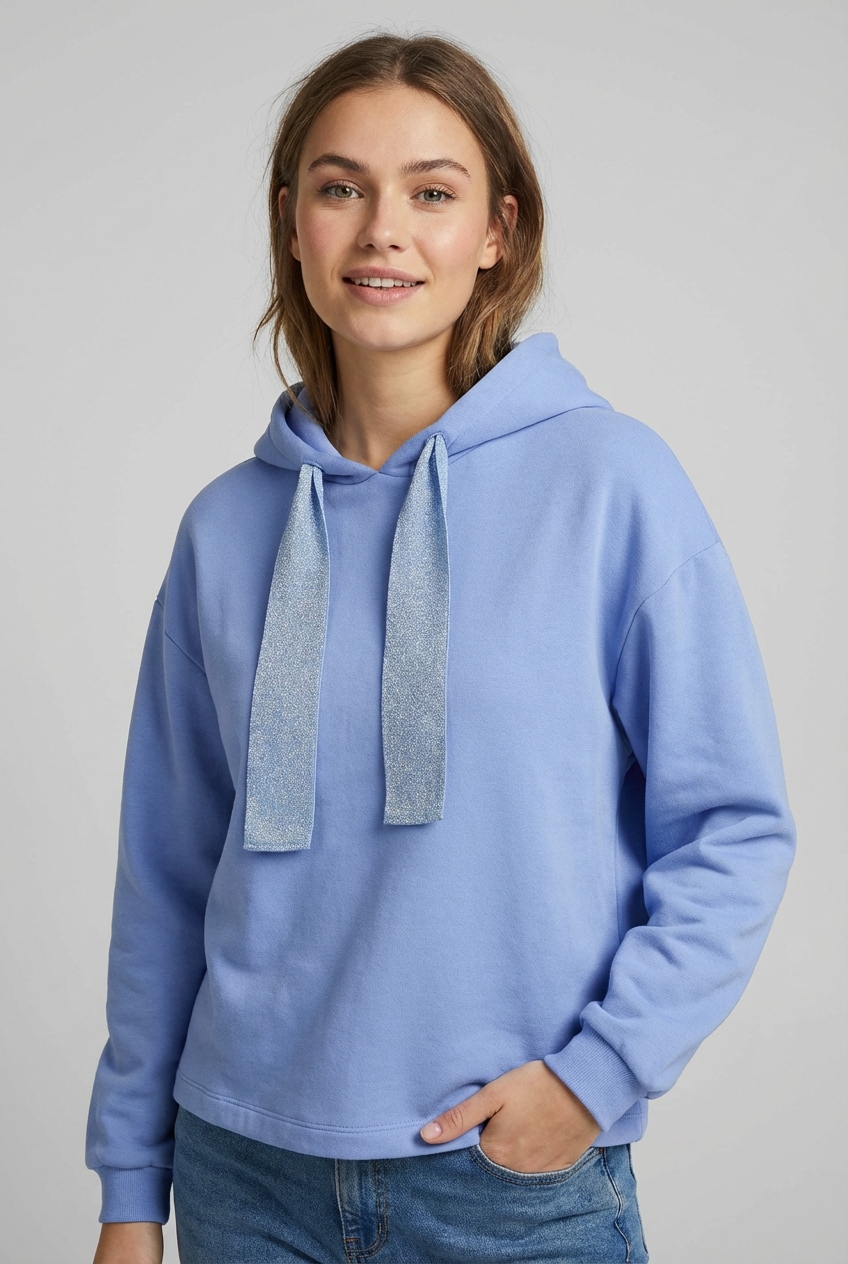 pieces Kapuzensweatshirt "PCCHILLI LS GLITTER HOODIE NOOS BC", mit Kordelzu günstig online kaufen