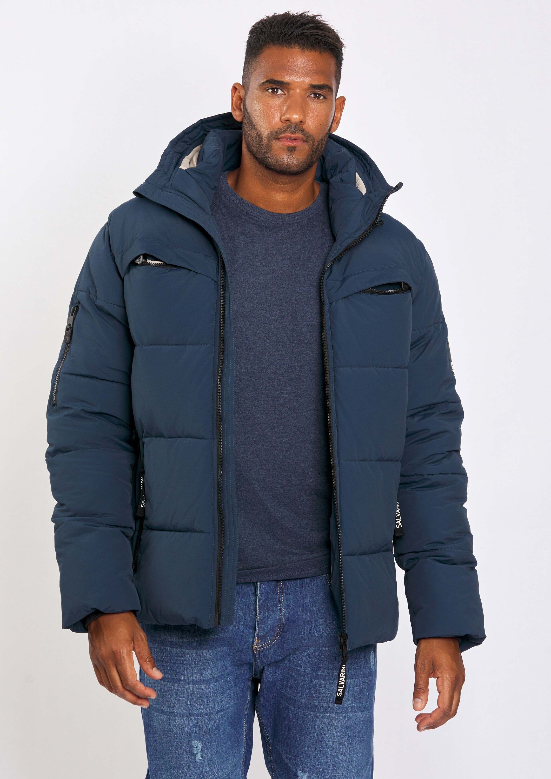 Alessandro Salvarini Winterjacke "ASDiego", mit extra hohem Kragen und vielen Taschen