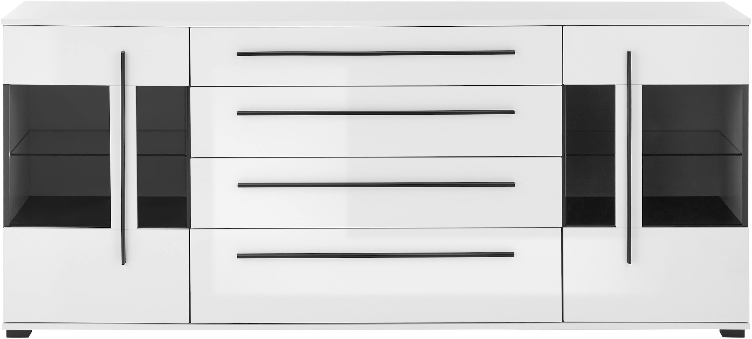 INOSIGN Sideboard »Cantara, moderner Schrank, Kommode in Eiche Evoke oder weiß«, schwarze Stangengriffe, ausreichend Stauraum, vielseitig einsetzbar