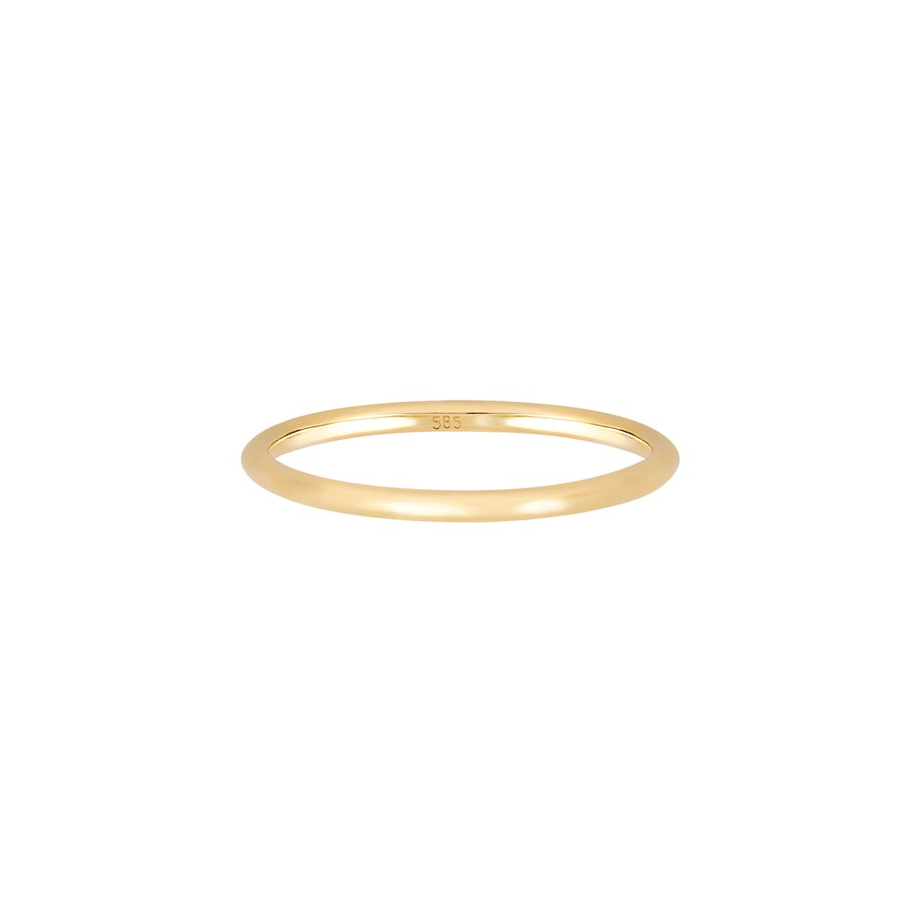 Elli Premium Fingerring »Bandring Ehering Trauring Hochzeit 585er Gelbgold«